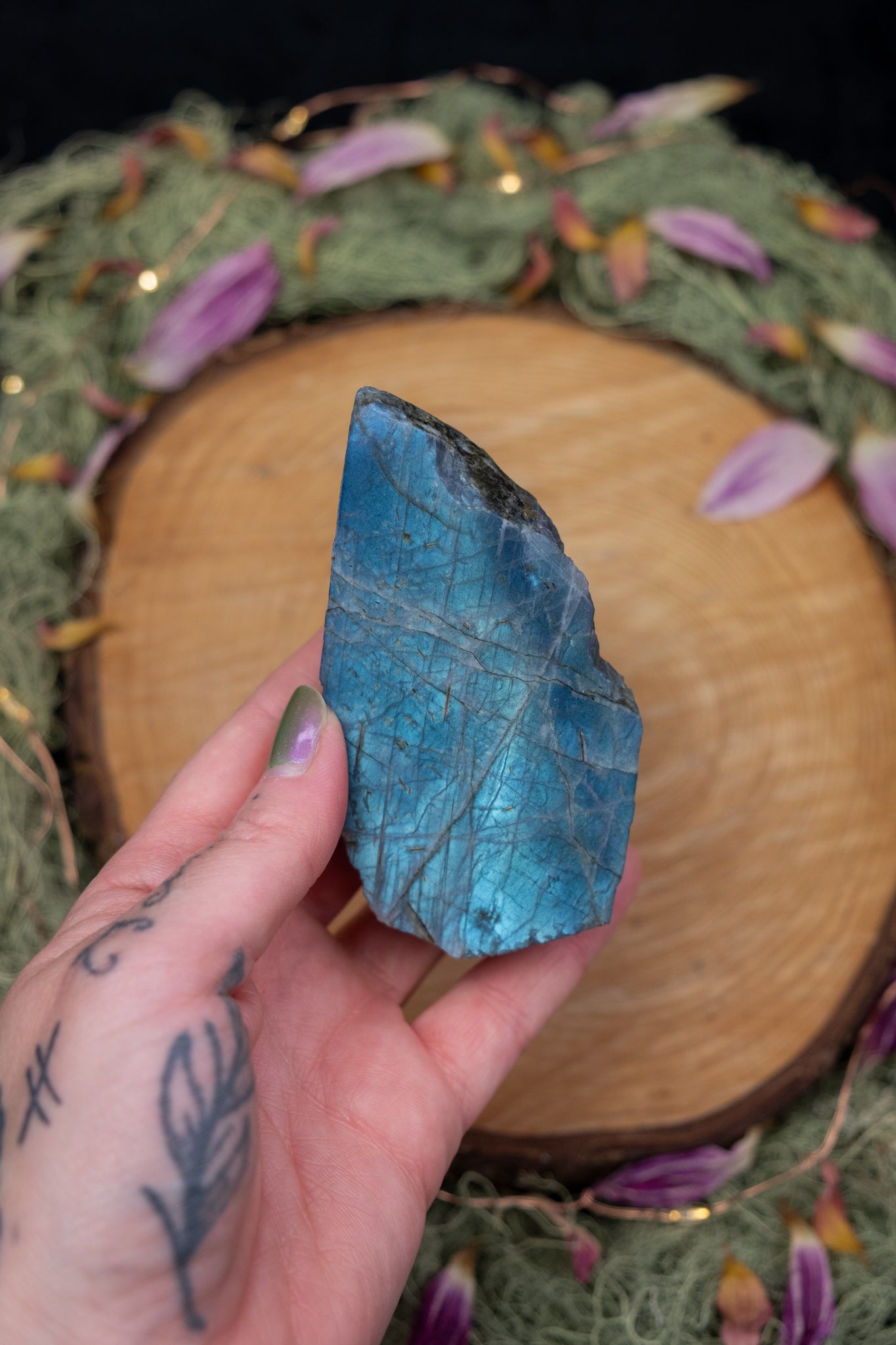 Part Raw, Part Polished, Blue Labradorite Freeform