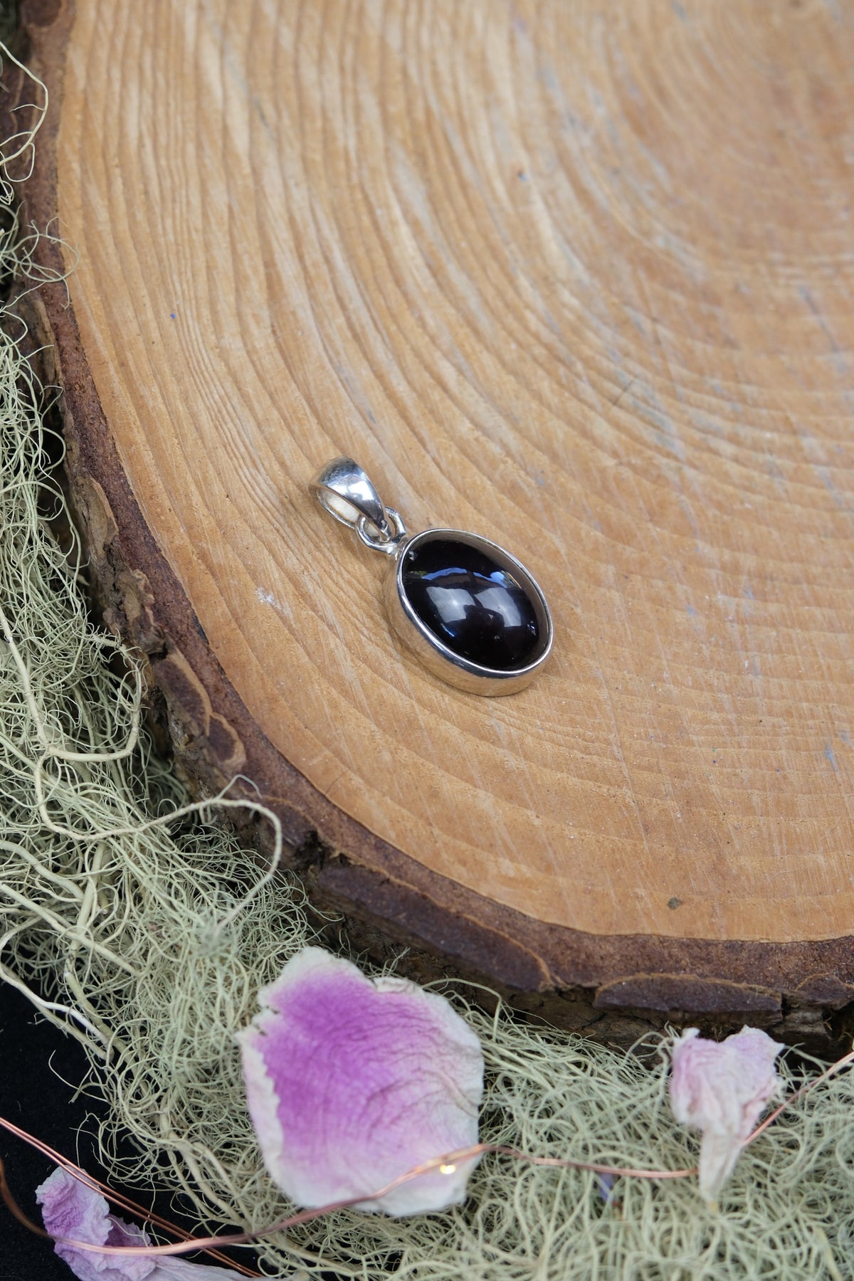 Oval Star Garnet Sterling Silver Pendant