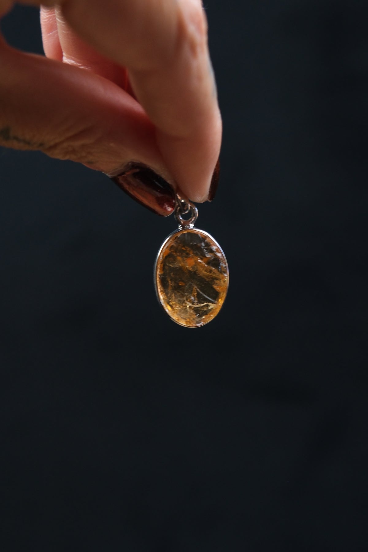 Raw Brazilian Citrine Sterling Silver Pendant