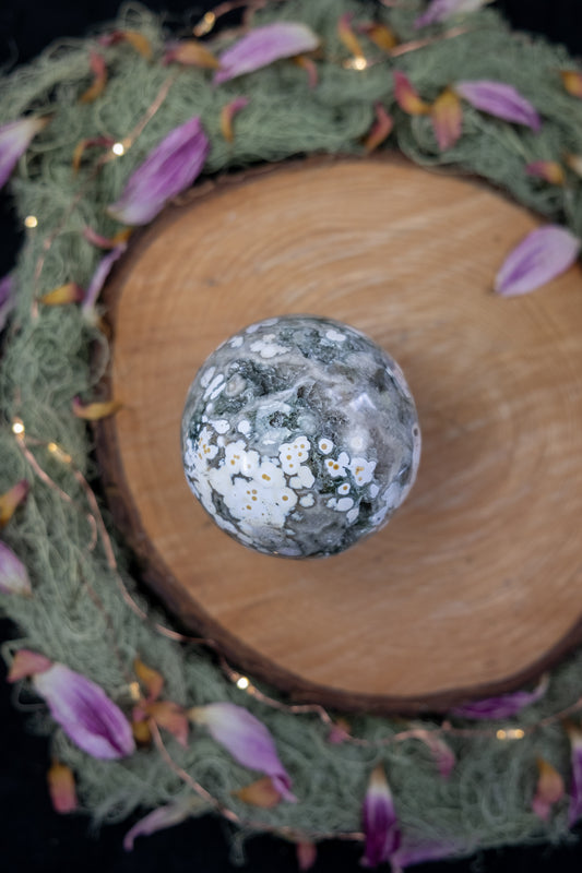 Orbicular Jasper Sphere