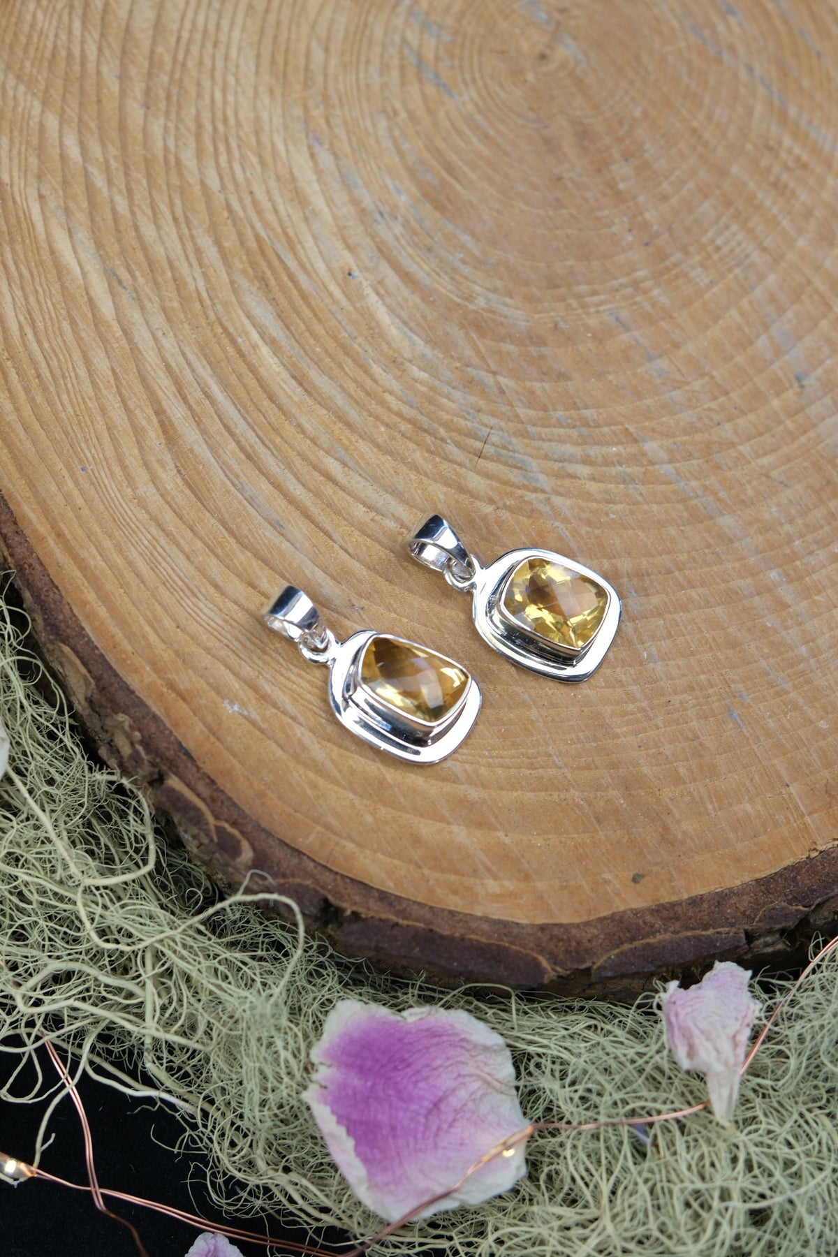Faceted Brazilian Citrine Sterling Silver Pendant