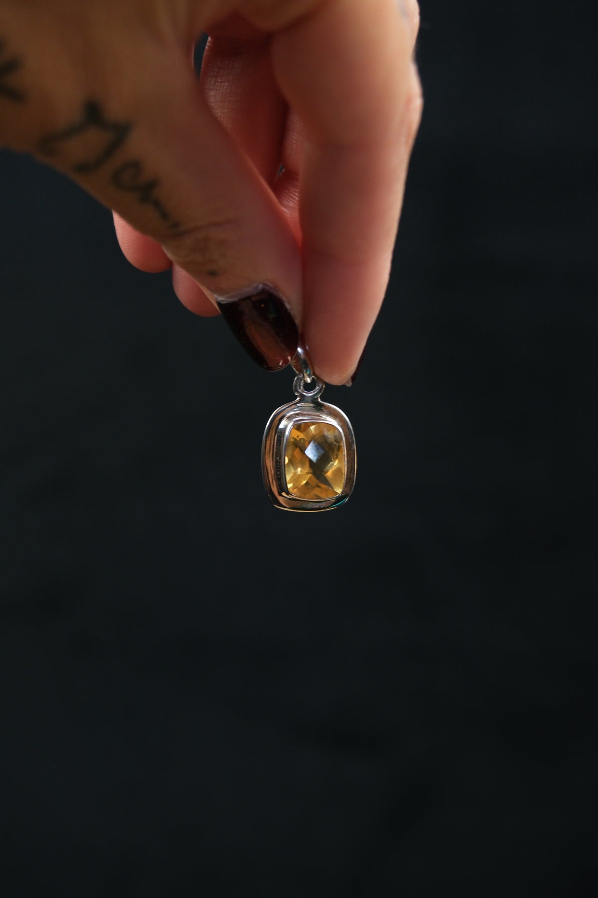 Faceted Brazilian Citrine Sterling Silver Pendant