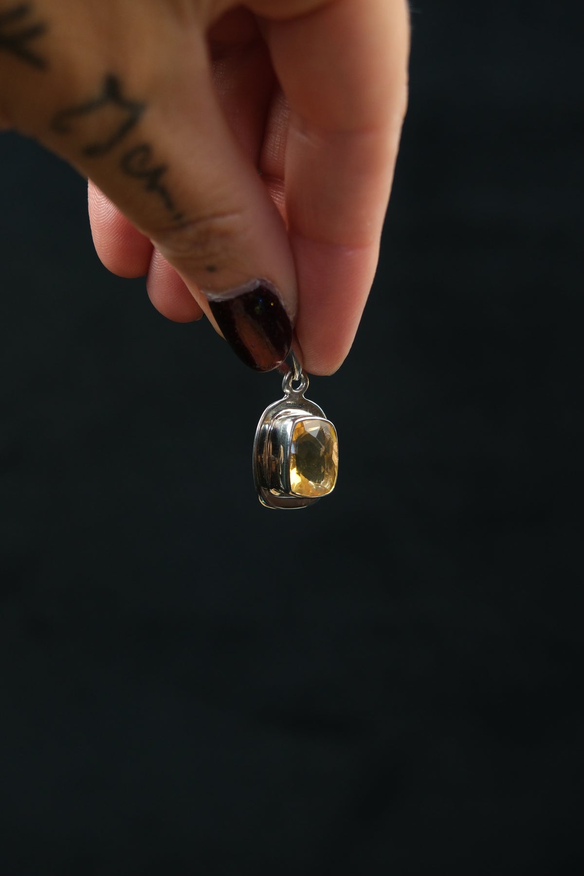 Faceted Brazilian Citrine Sterling Silver Pendant