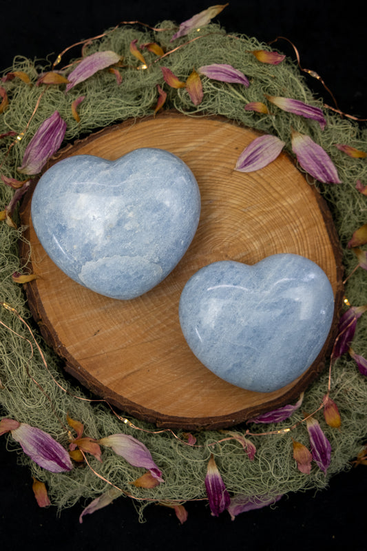 Blue Calcite Heart