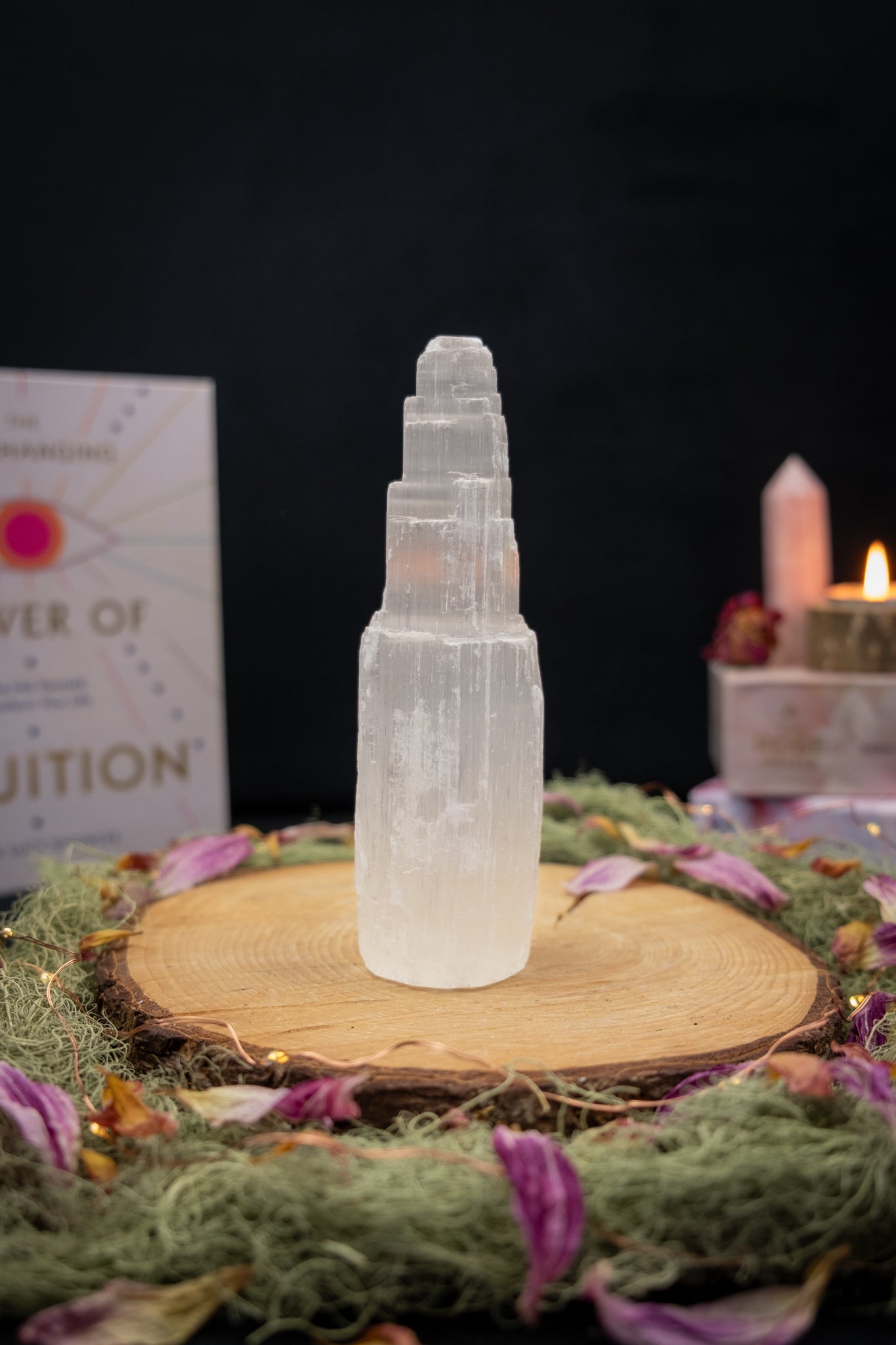 Selenite Crystal Tower, Medium