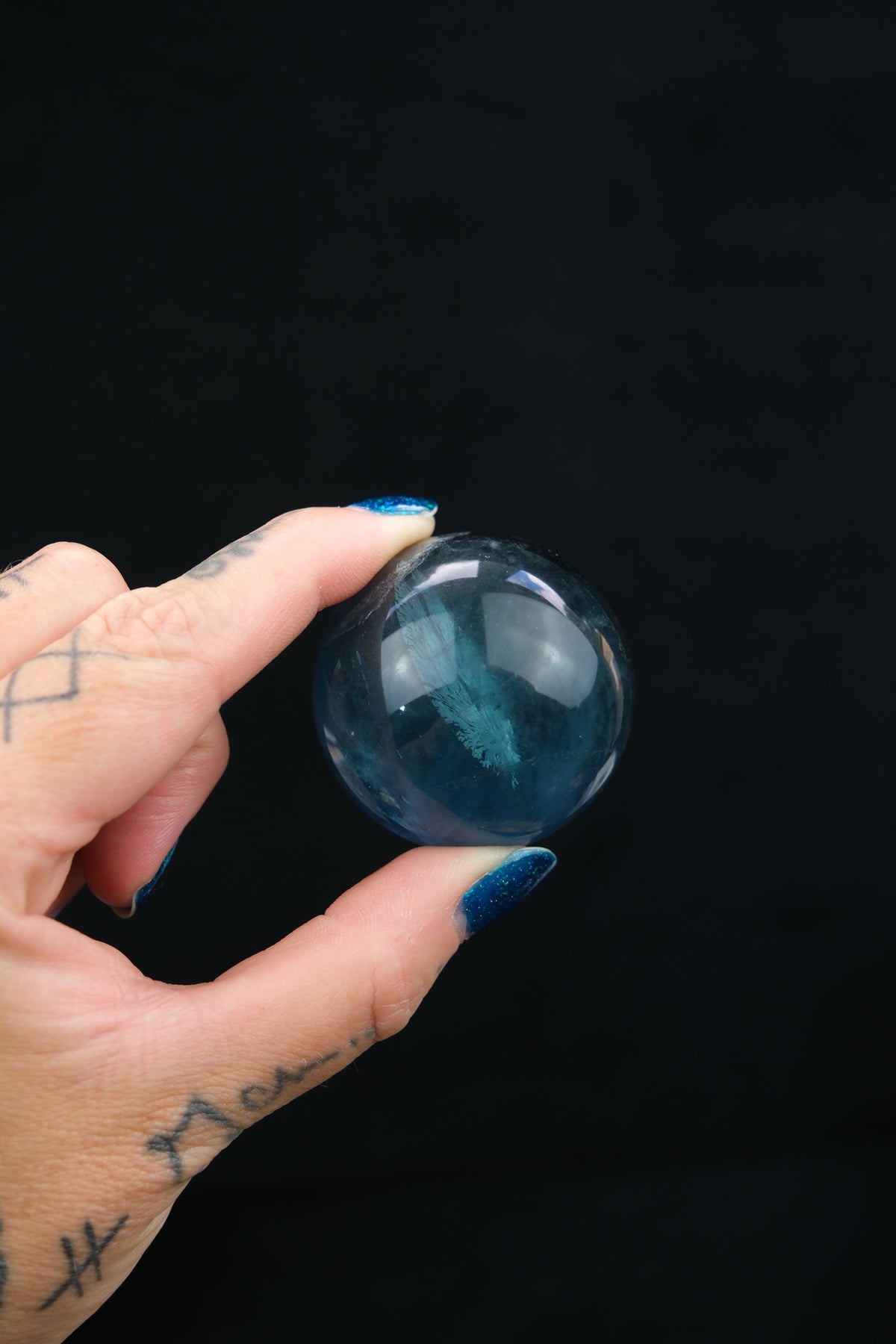 Deep Blue Fluorite Sphere