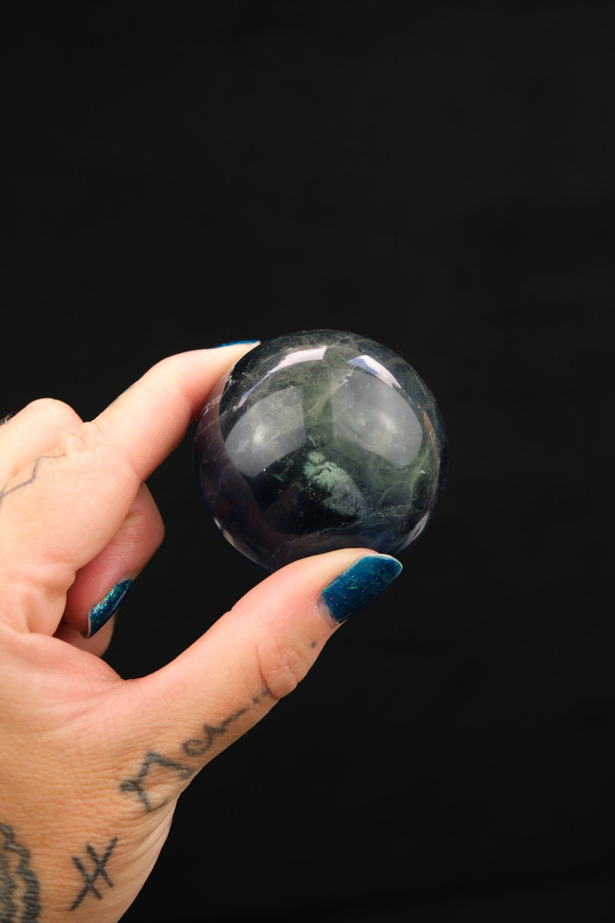 Deep Blue Fluorite Sphere