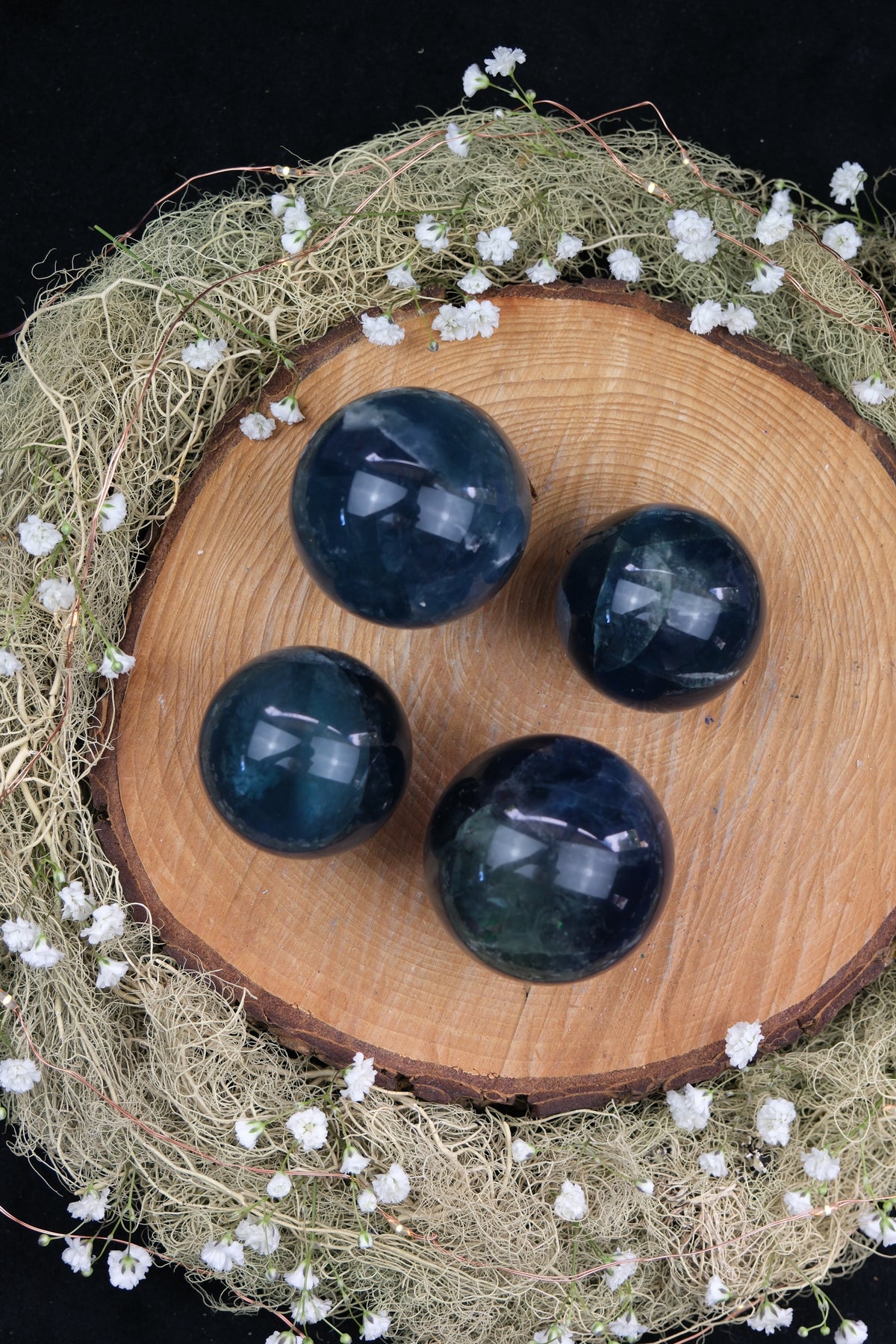 Deep Blue Fluorite Sphere
