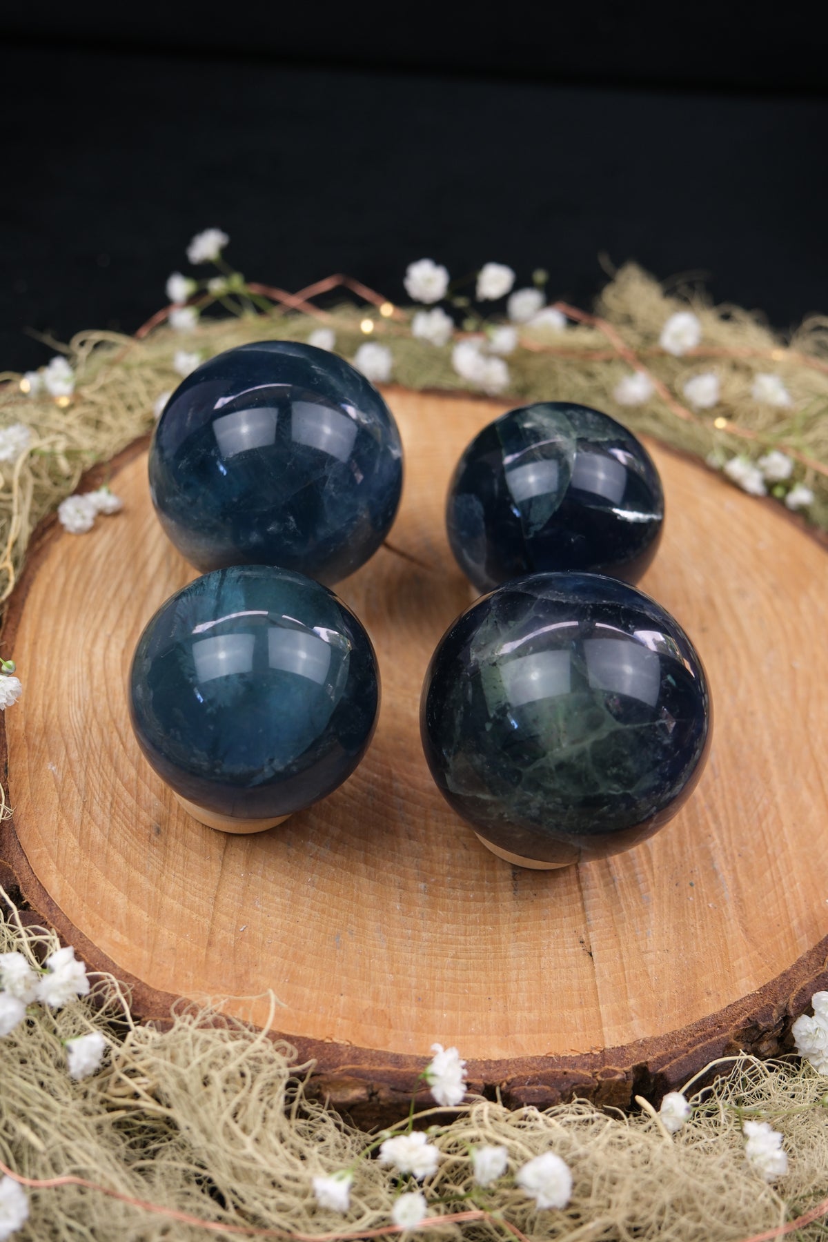 Deep Blue Fluorite Sphere