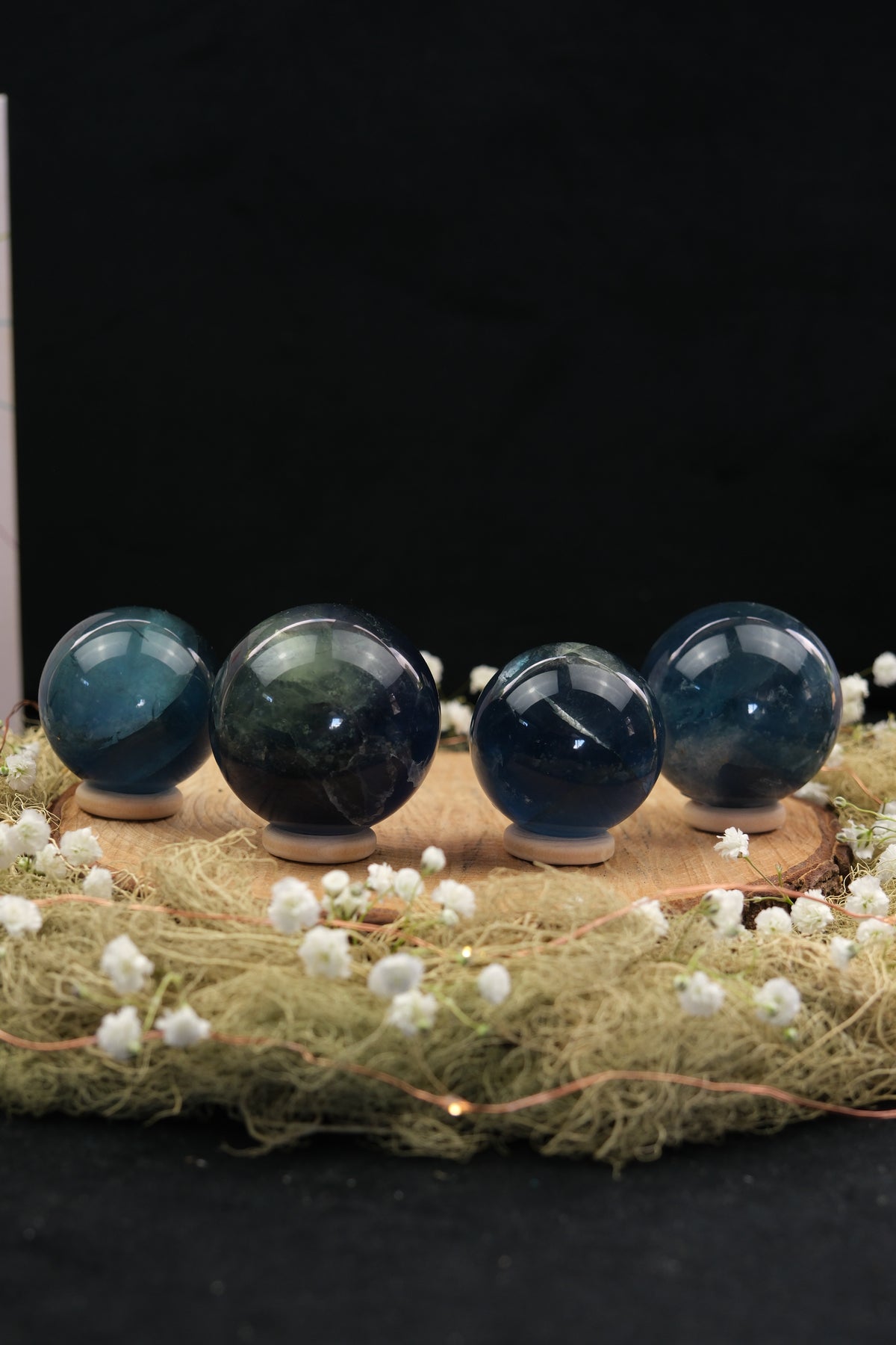 Deep Blue Fluorite Sphere