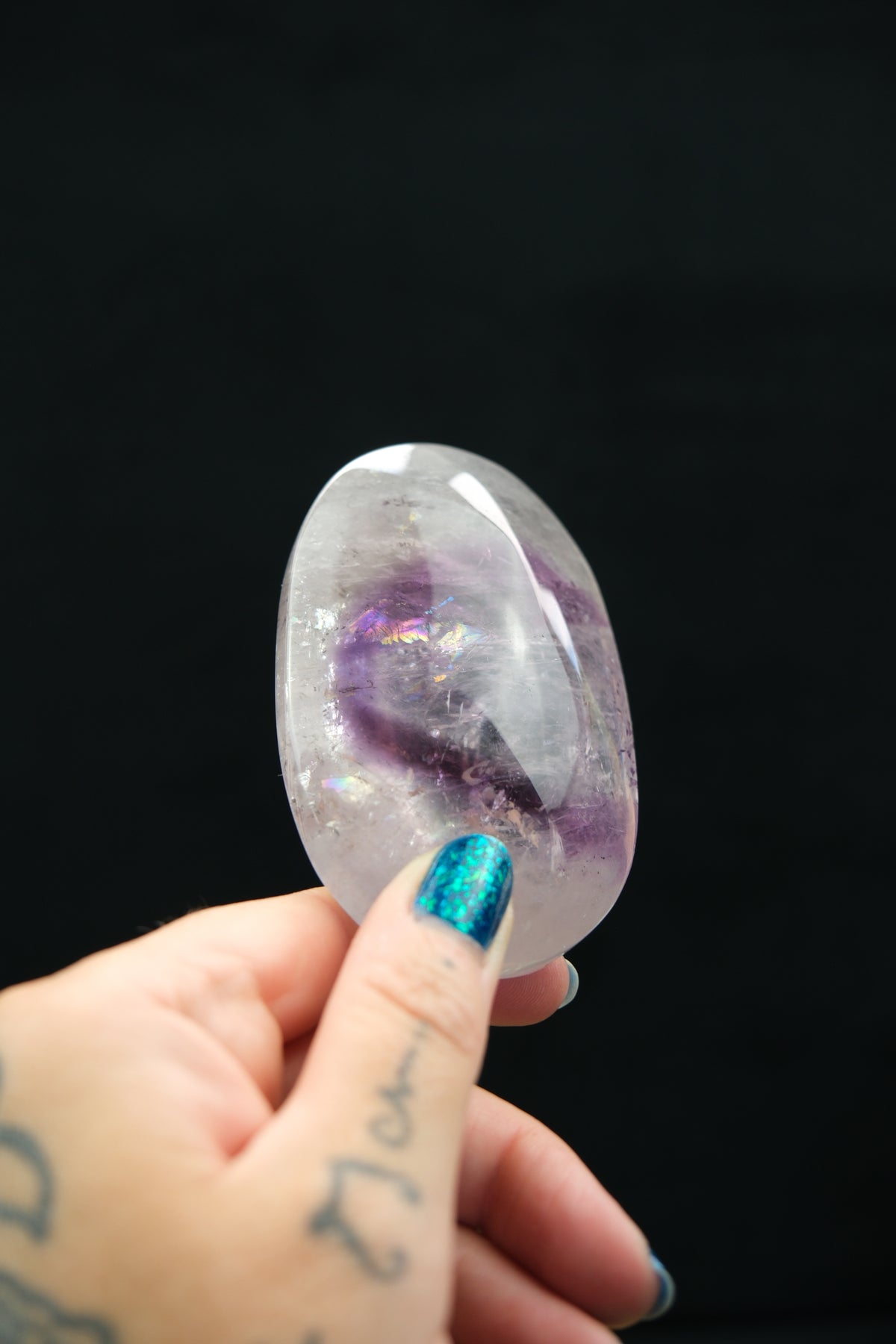 Amethyst Phantom Palm Stone