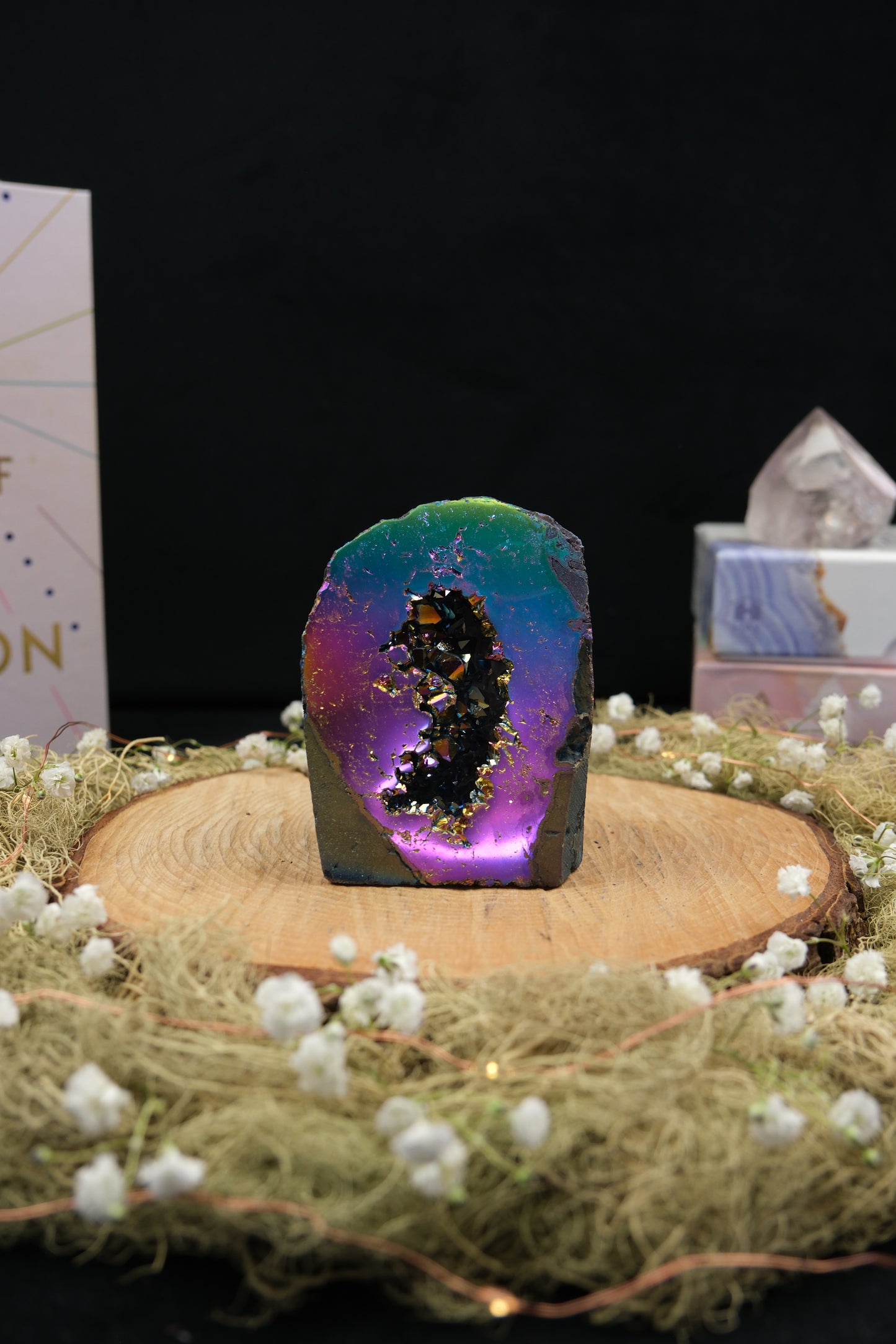 Titanium Aura Amethyst Cut Base