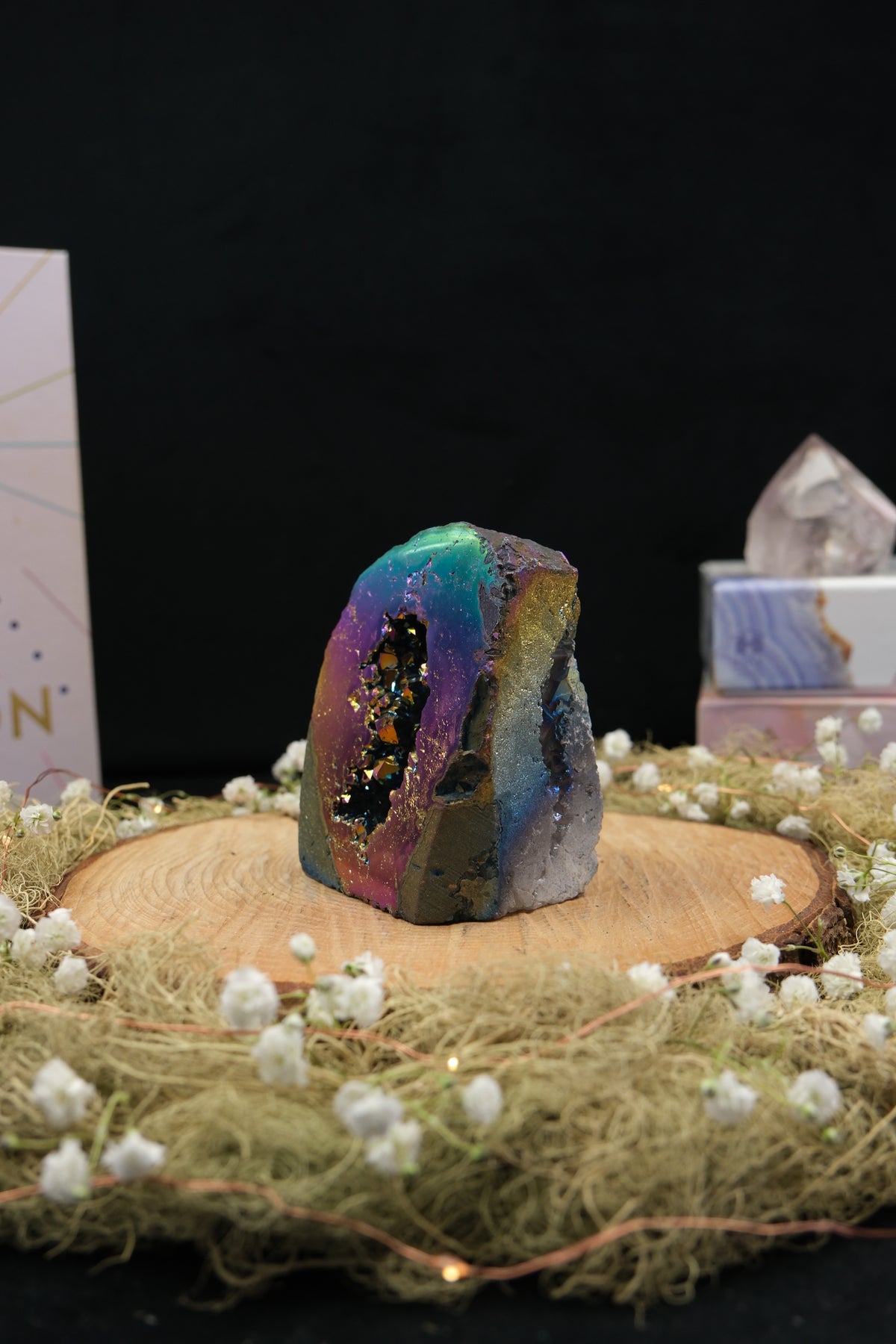 Titanium Aura Amethyst Cut Base