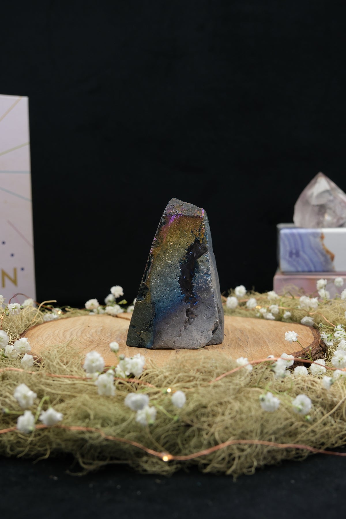Titanium Aura Amethyst Cut Base