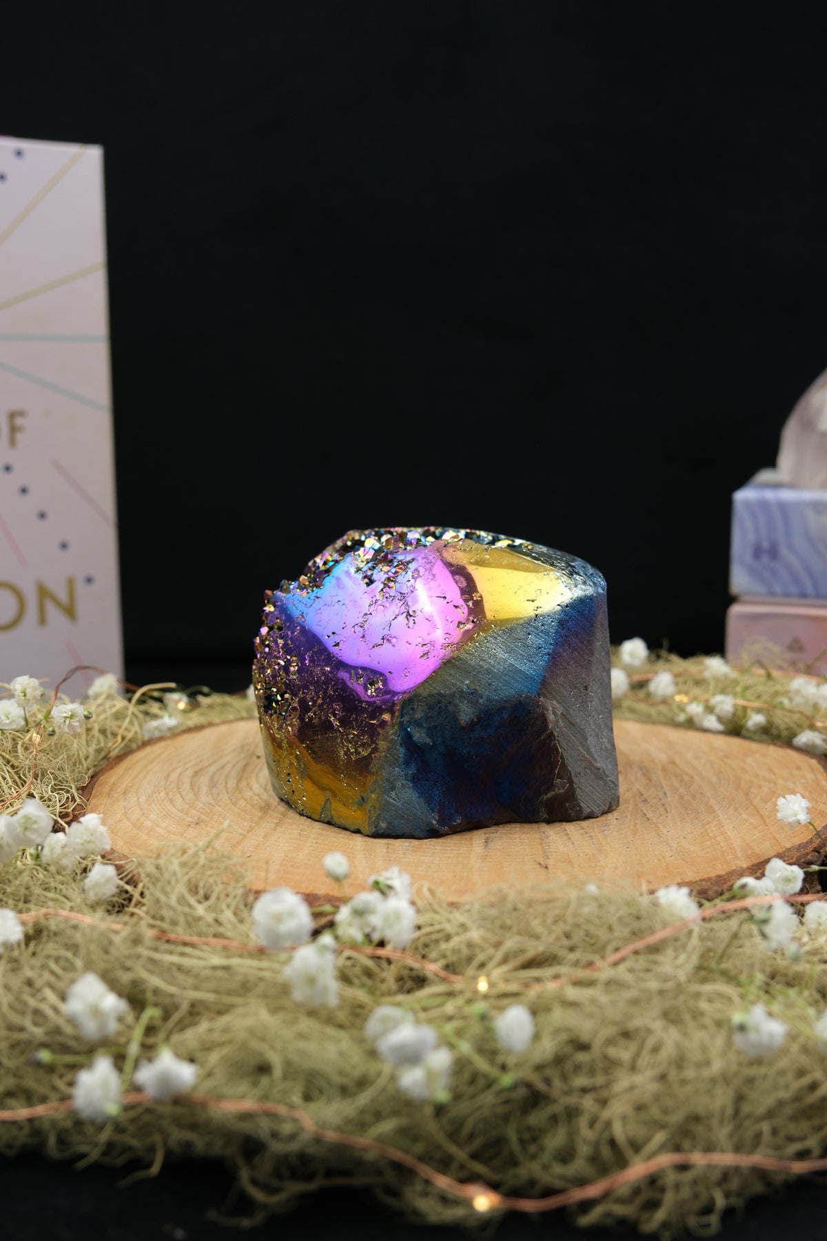 Titanium Aura Amethyst Cut Base Cluster