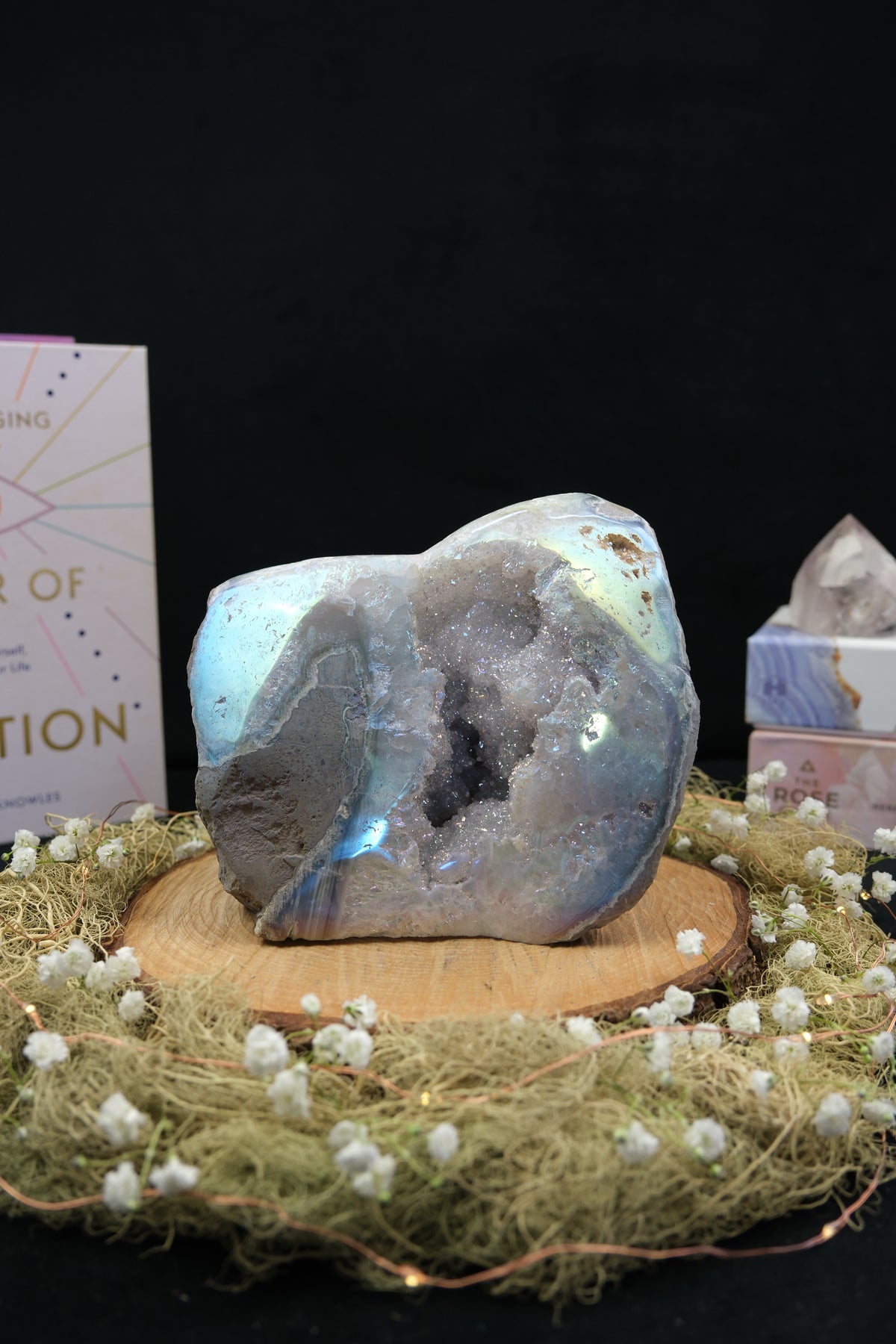 Amethyst Aura Cut Base Freeform