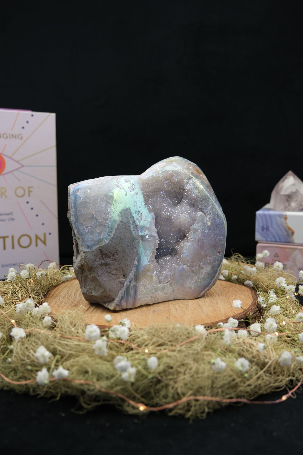 Amethyst Aura Cut Base Freeform