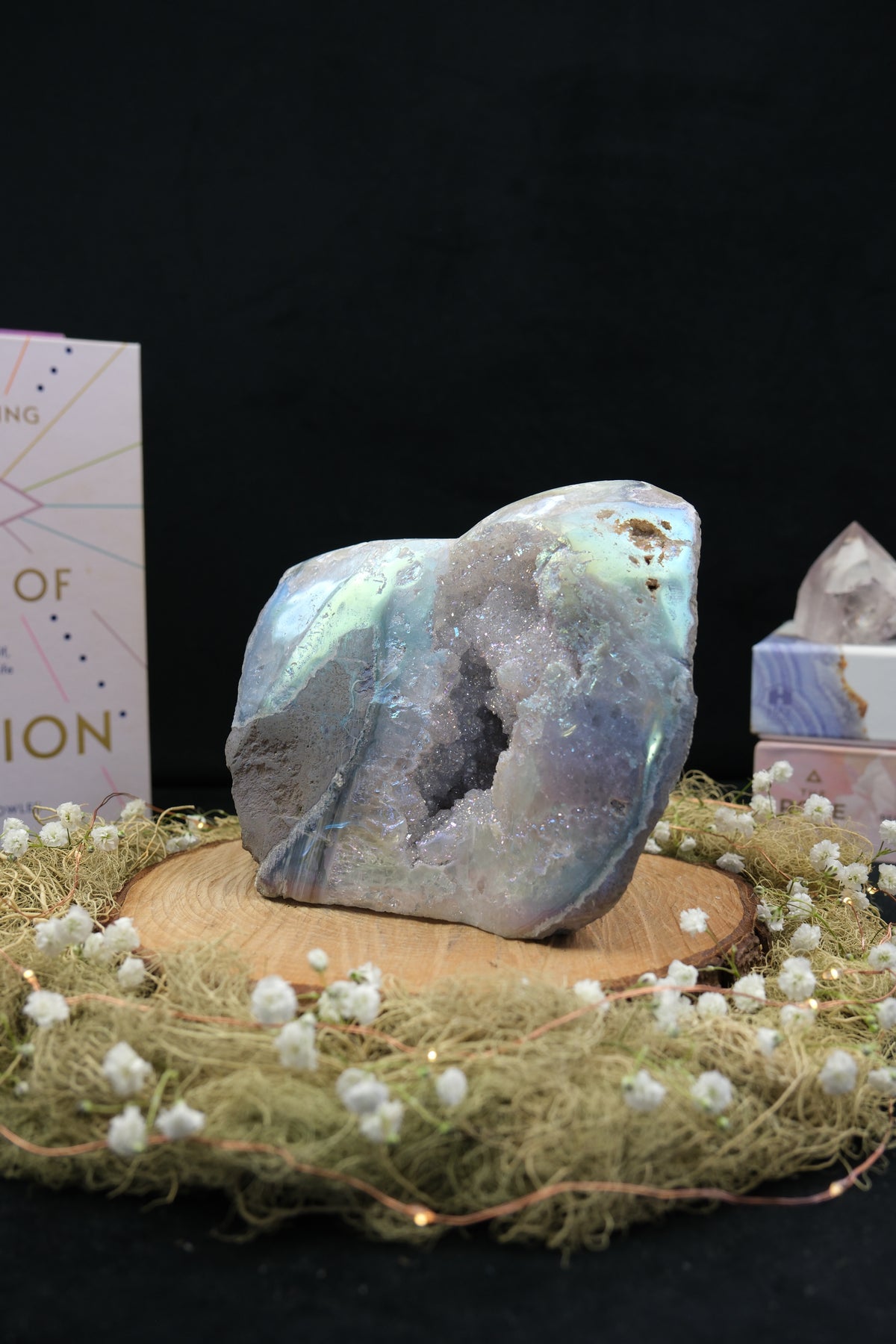 Amethyst Aura Cut Base Freeform