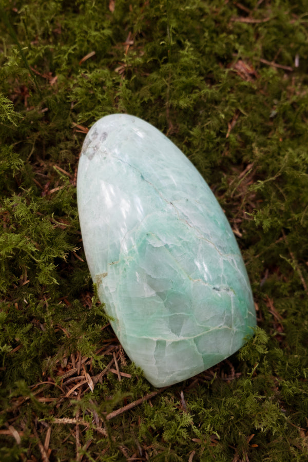 Green Moonstone Freeform, Heart Healing Crystal Stone, Emotional Balance Gem, Calming Soothing Crystal for Intuition and Growth