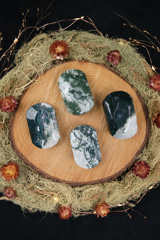 Moss Agate Palm Stone