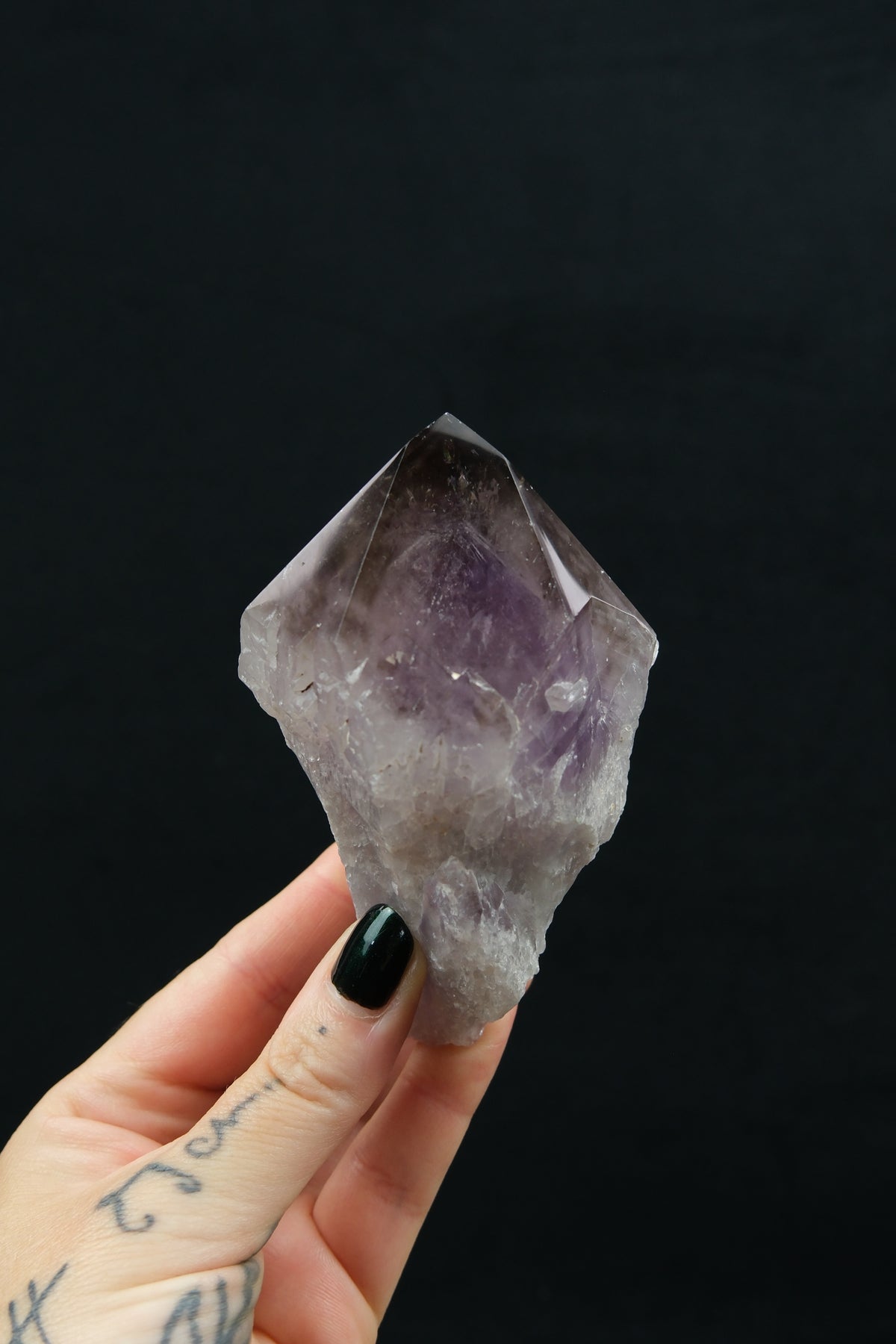 Natural Amethyst & Smokey Quartz Phantom Point