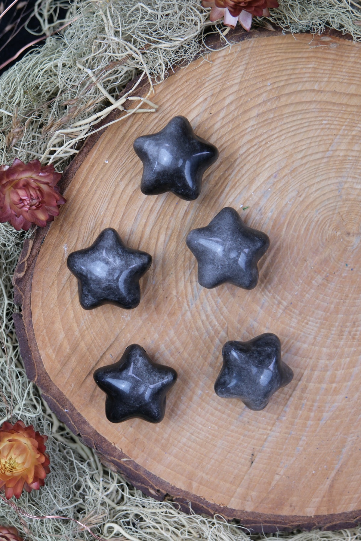Silver Sheen Obsidian Puff Star