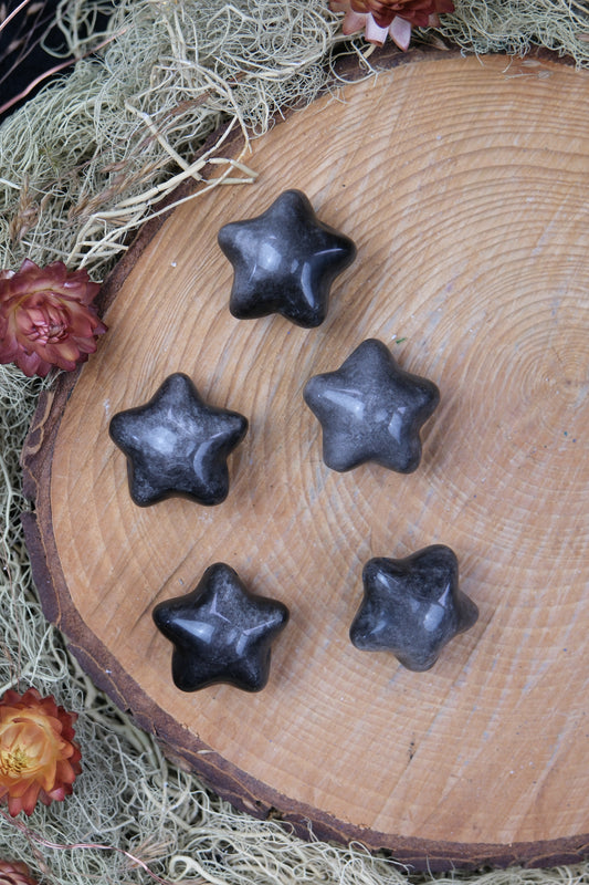 Silver Sheen Obsidian Puff Star