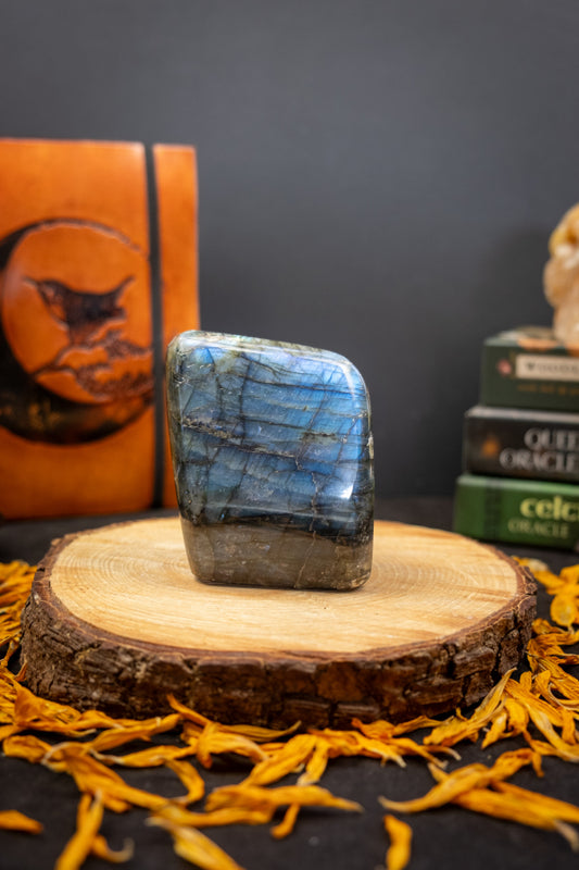 Blue Flash Labradorite Crystal, Natural Polished Labradorite Gemstone, Healing Stone for Intuition, Protection and Transformation