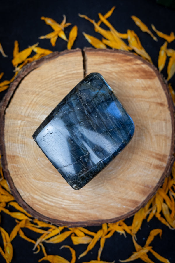 Blue Flash Labradorite Crystal, Natural Polished Labradorite Gemstone, Healing Stone for Intuition, Protection and Transformation