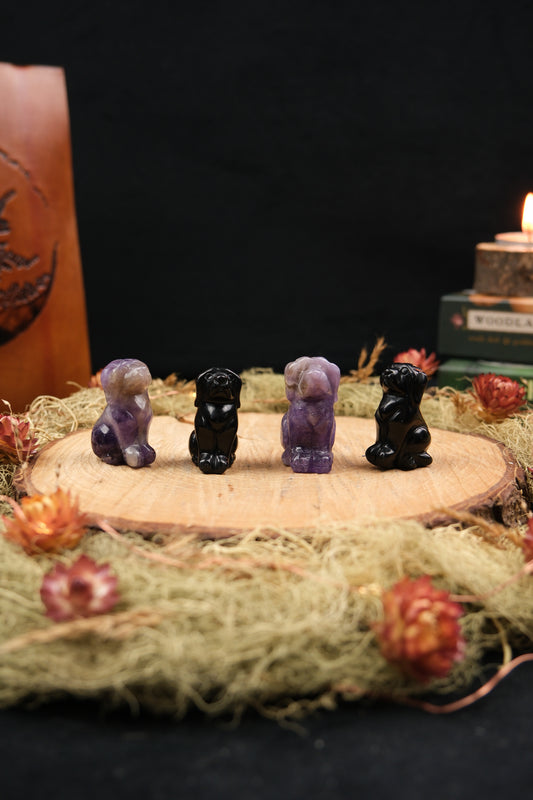 Crystal Dog Carving