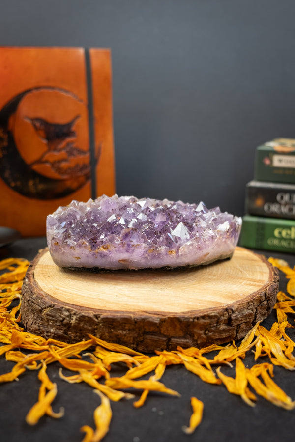 Amethyst Crystal Bed, Raw Amethyst Gemstone Cluster, Large Amethyst Stone for Healing Meditation Reiki Energy