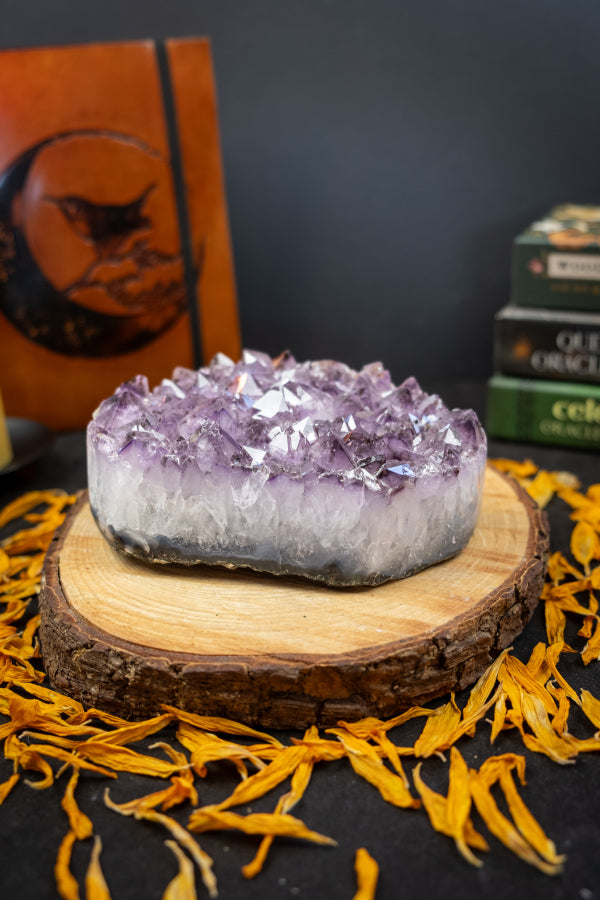 Amethyst Crystal Bed, Raw Amethyst Gemstone Cluster, Large Amethyst Stone for Healing Meditation Reiki Energy.