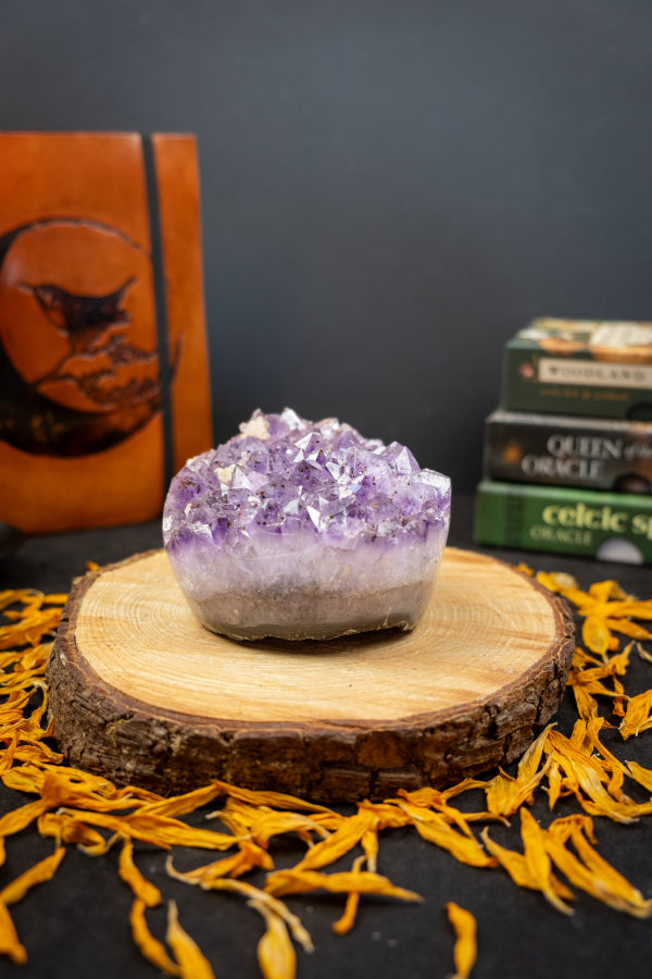 Amethyst Crystal Bed, Raw Amethyst Gemstone Cluster, Large Amethyst Stone for Healing Meditation Reiki Energy