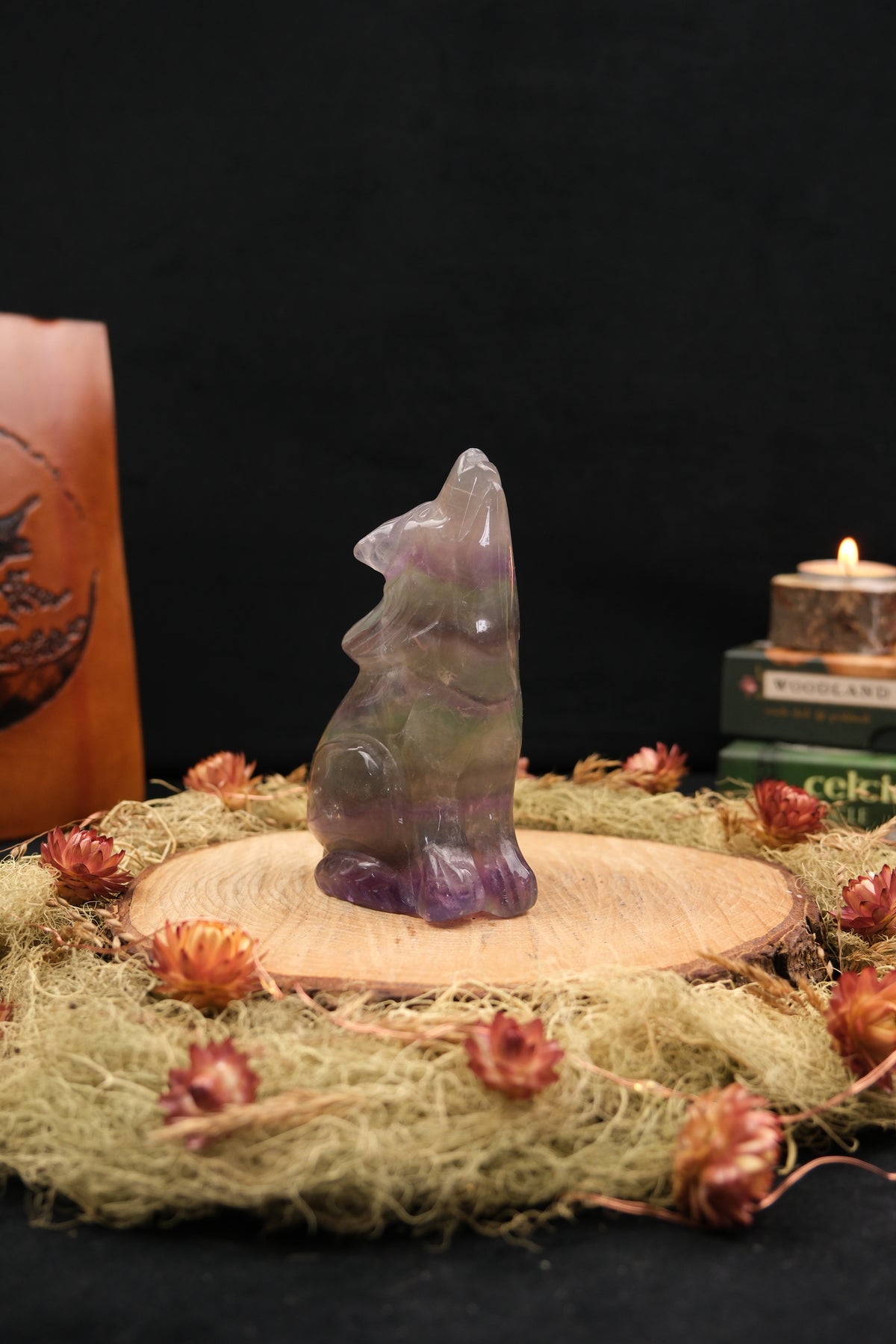 Rainbow Fluorite Wolf