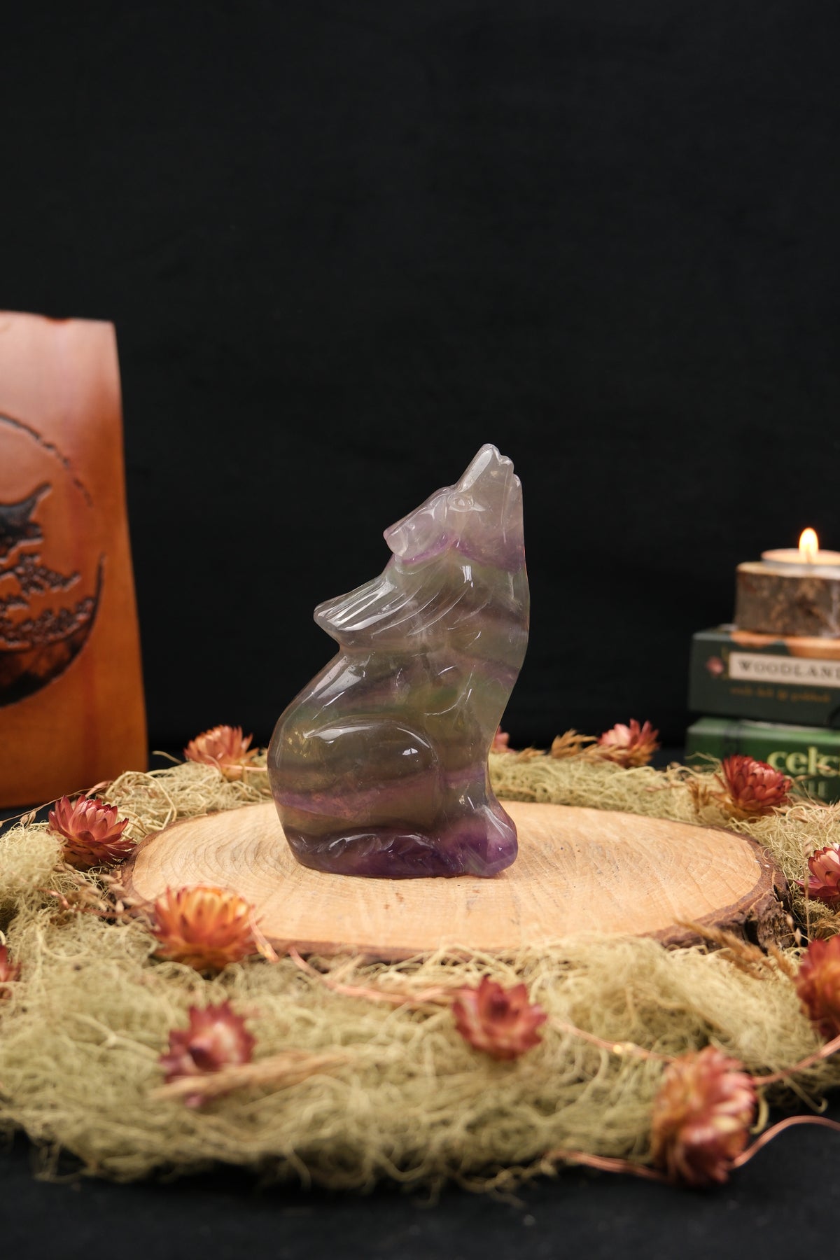 Rainbow Fluorite Wolf