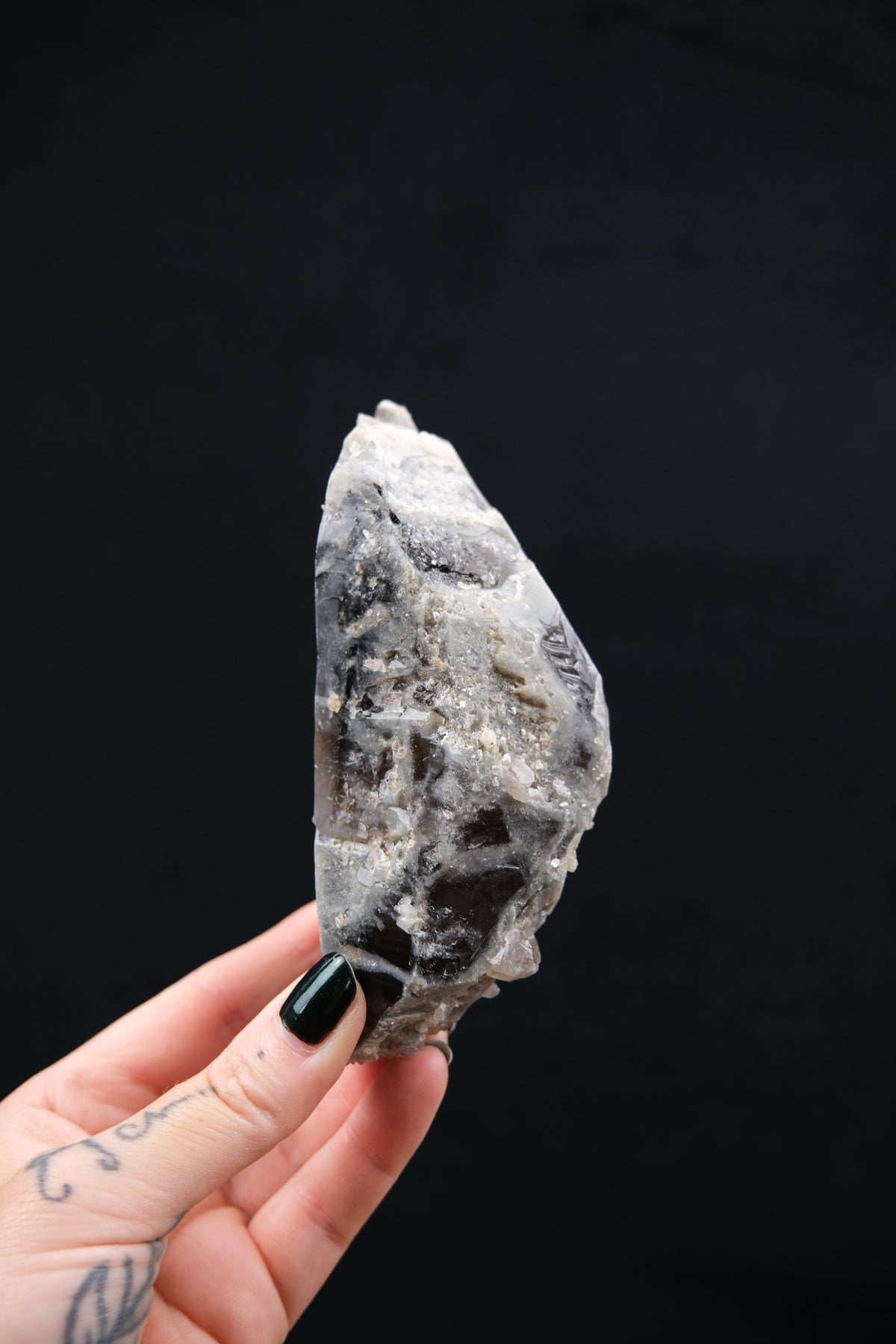 South African Smokey Lemurian Quartz with Self-Healed Growth