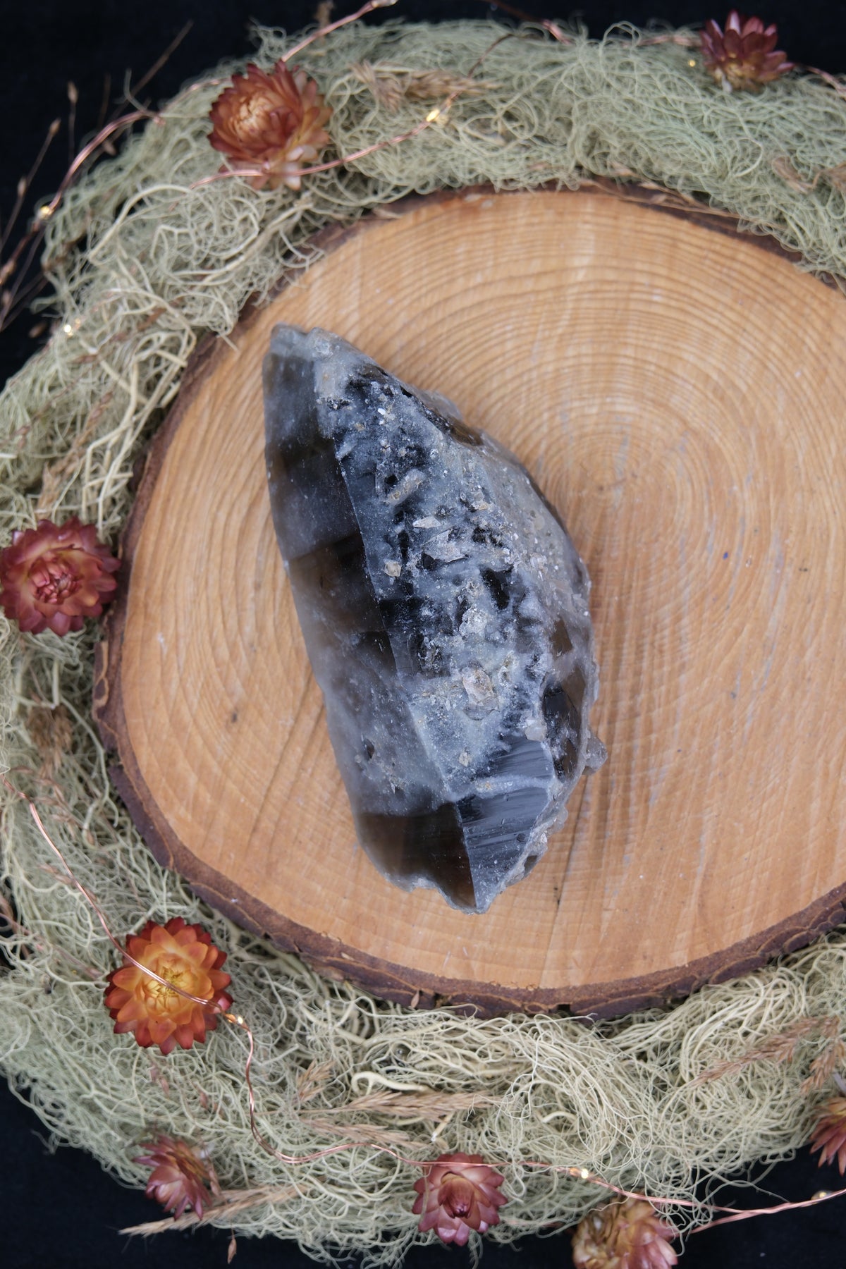 South African Smokey Lemurian Quartz with Self-Healed Growth