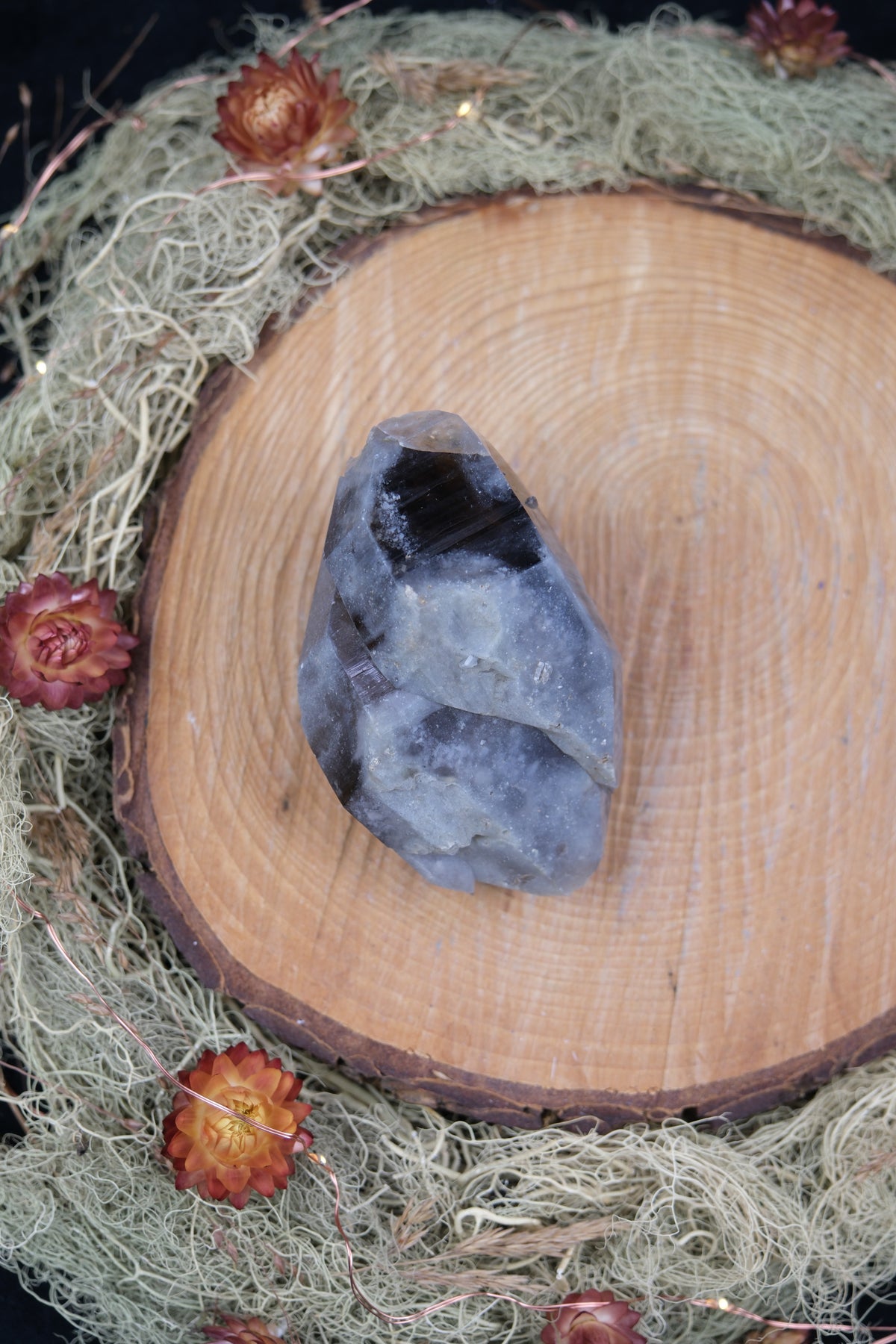 South African Smokey Lemurian Quartz Point