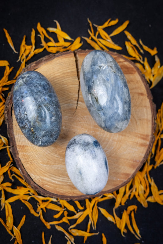 Kyanite in Quartz Lingham Stone, Healing Crystal, High Vibration Gem for Energy Clearing and Chakra Balance