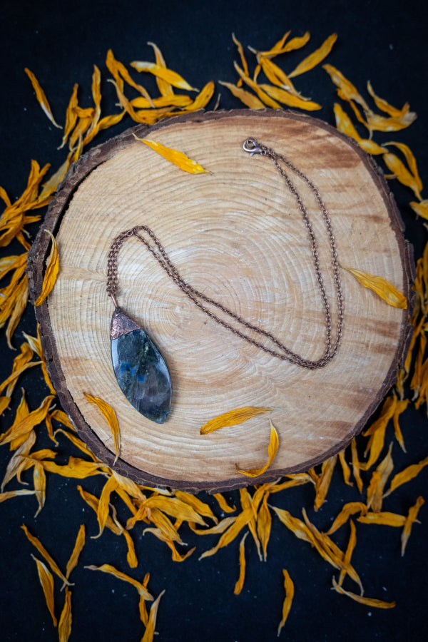 Electroformed Labradorite Copper Necklace