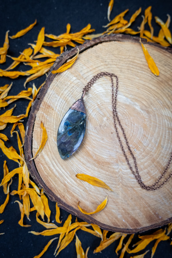 Electroformed Labradorite Copper Necklace
