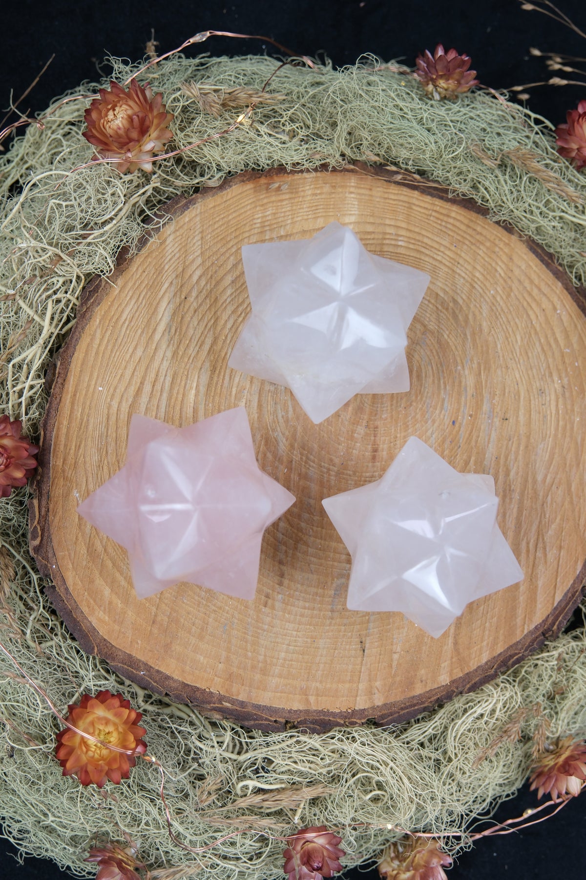 Rose Quartz Merkaba Star