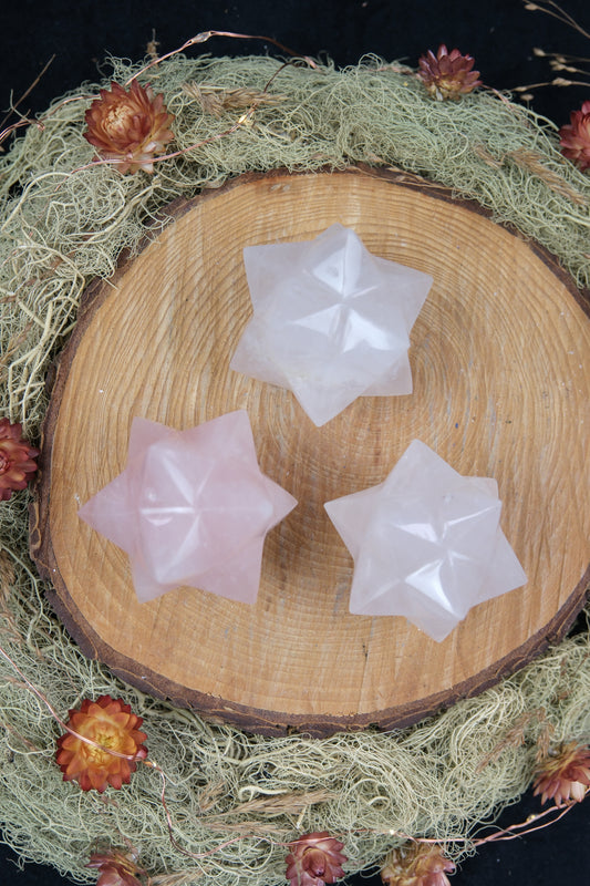 Rose Quartz Merkaba Star