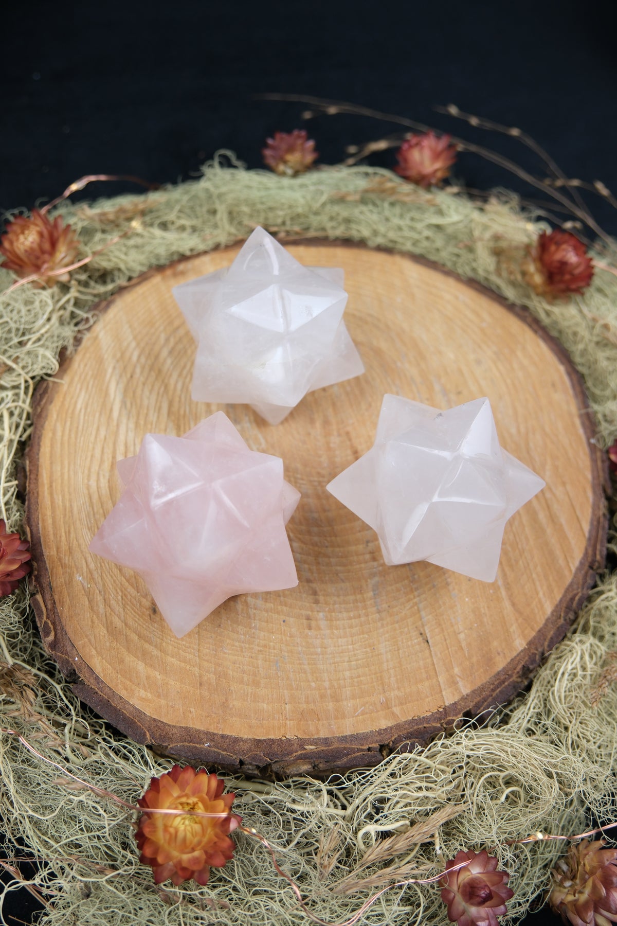 Rose Quartz Merkaba Star