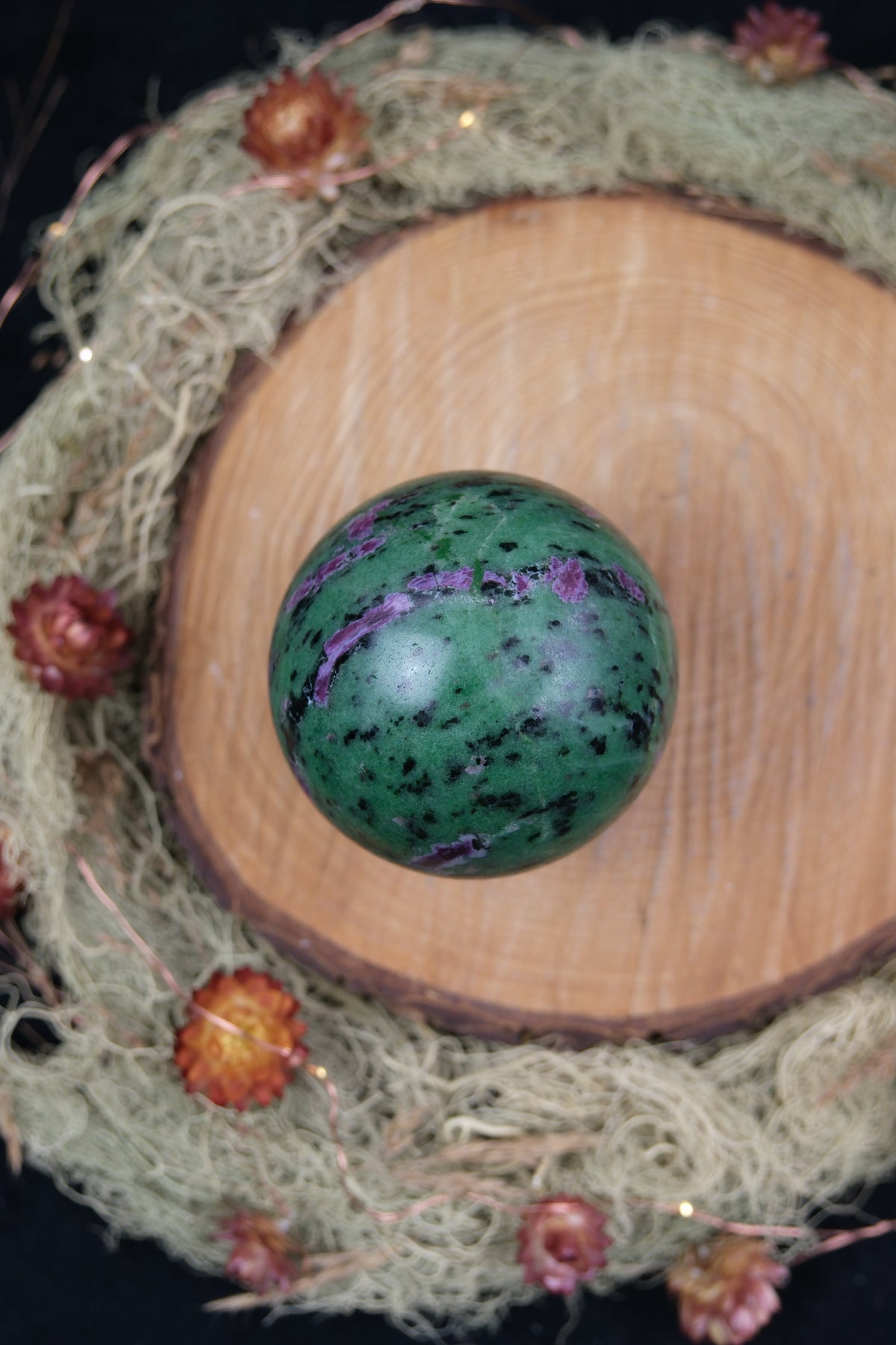 Ruby Zoisite Sphere