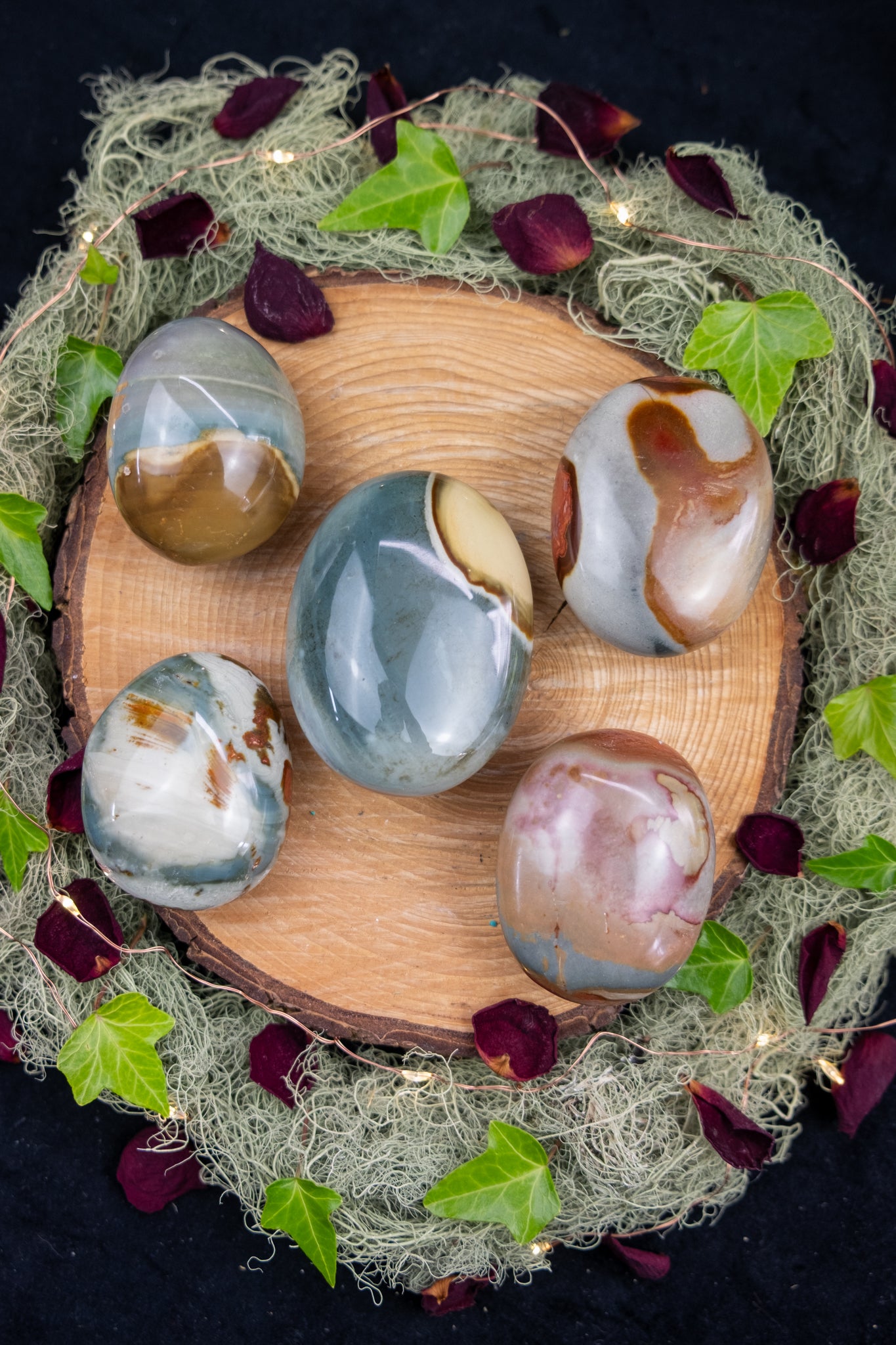 Polychrome Jasper Palm Stone