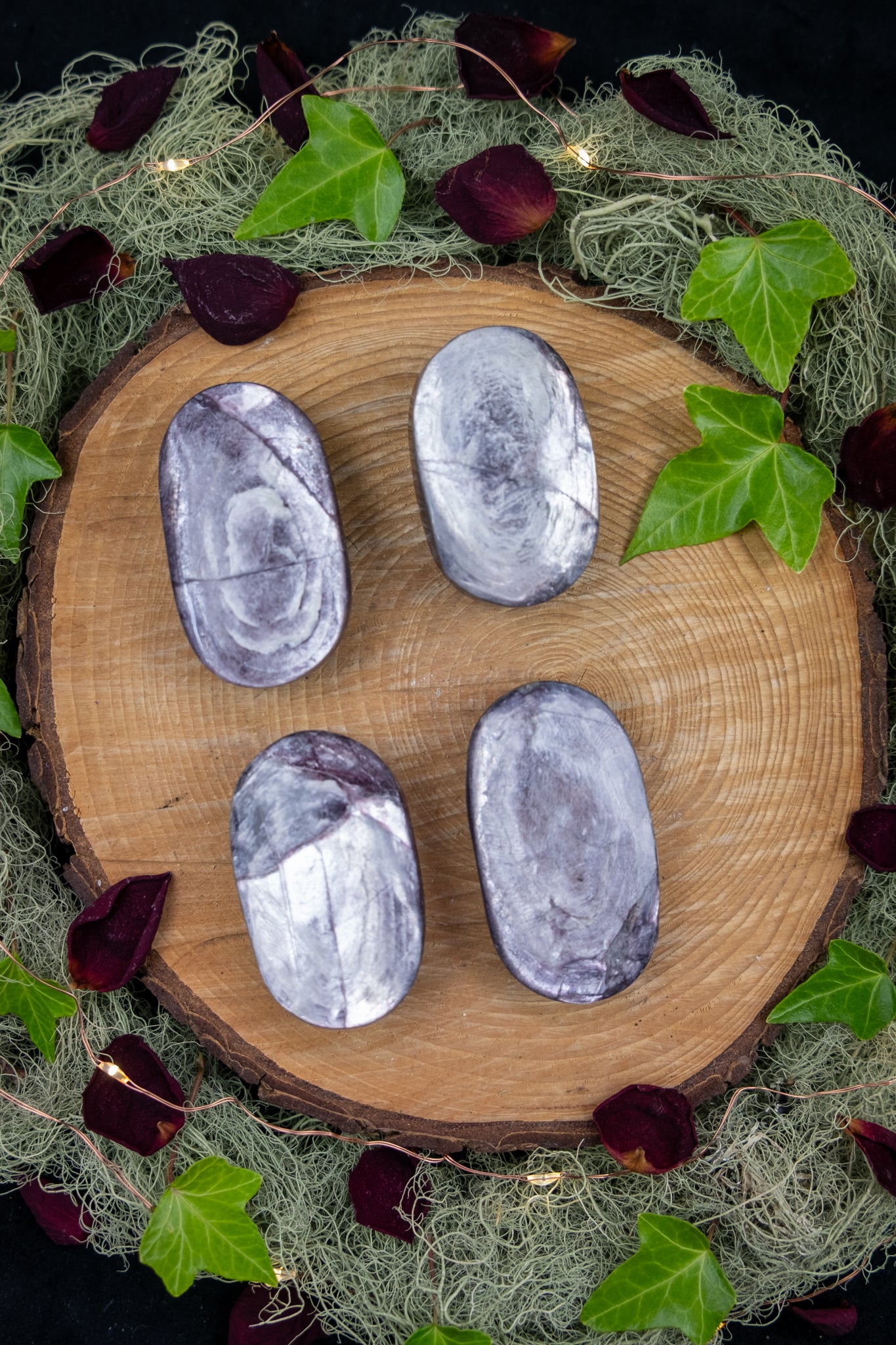 Gem Lepidolite Palm Stone