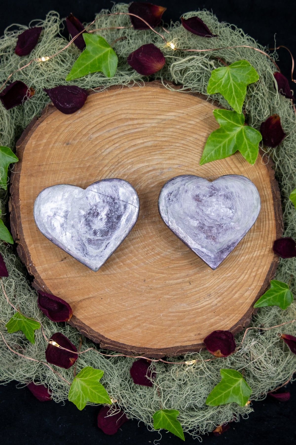 Gem Lepidolite Heart