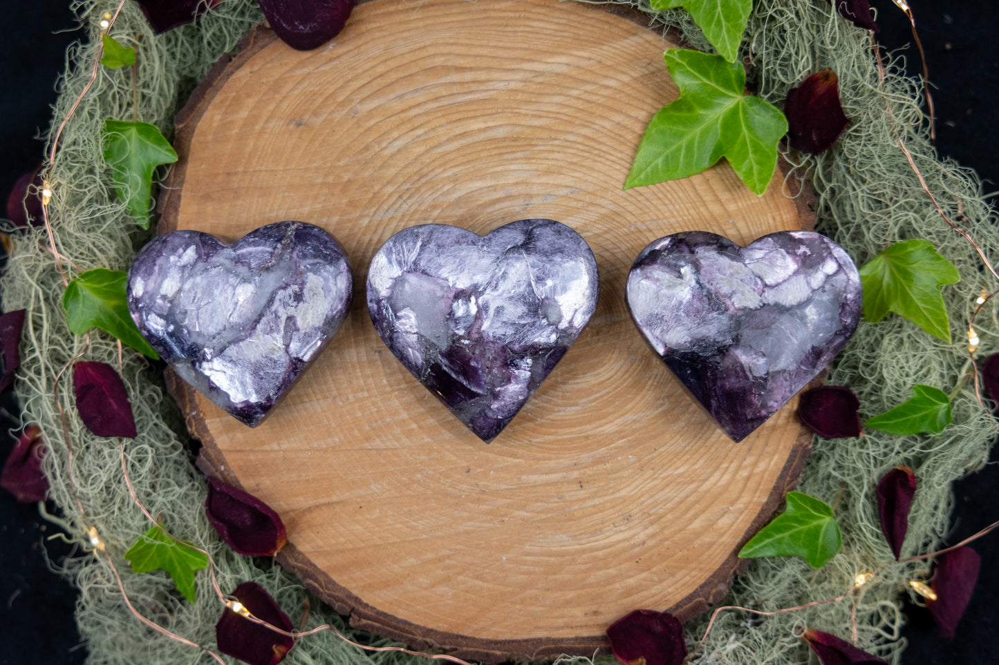 Gem Lepidolite Heart