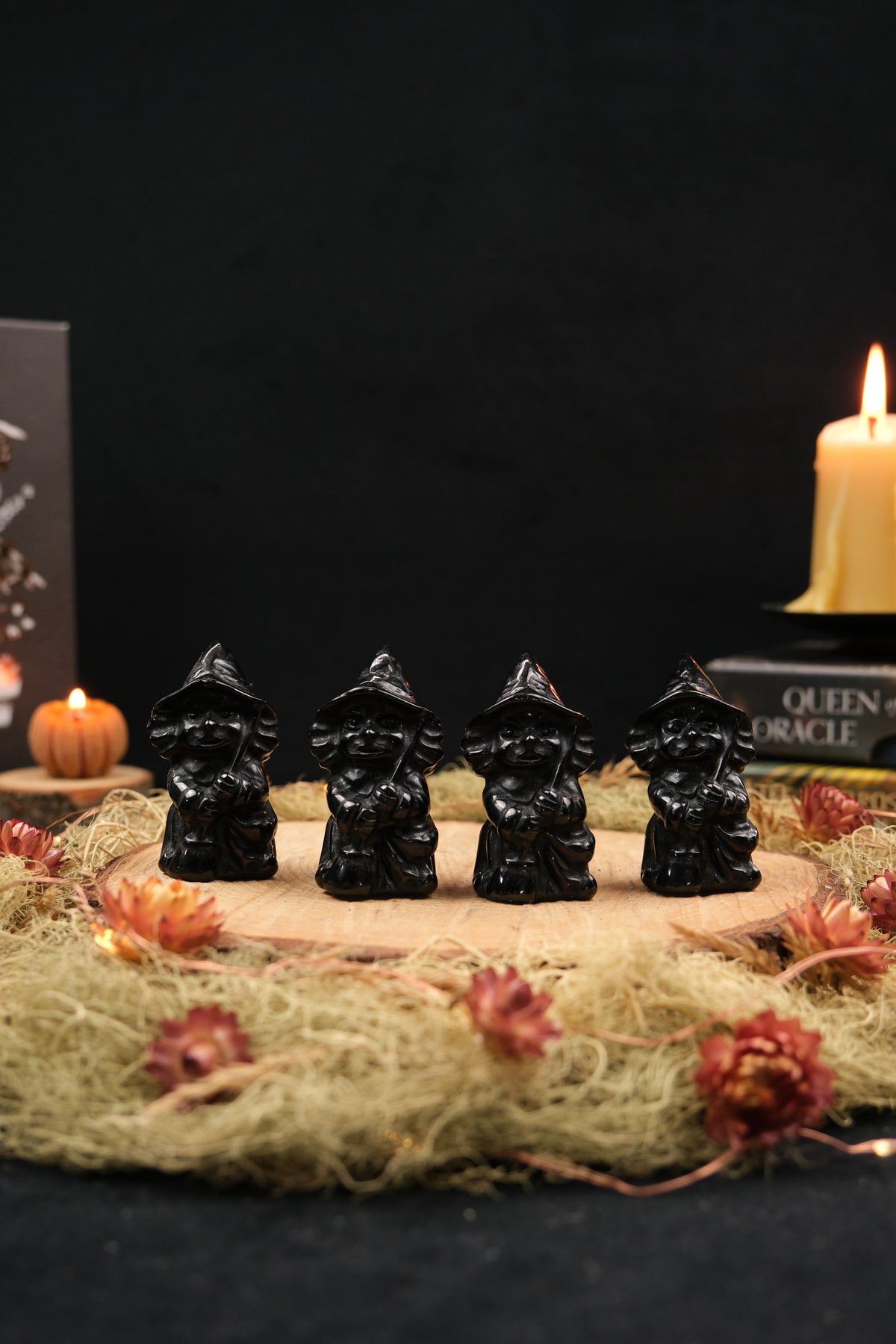 Black Obsidian Witch Carving